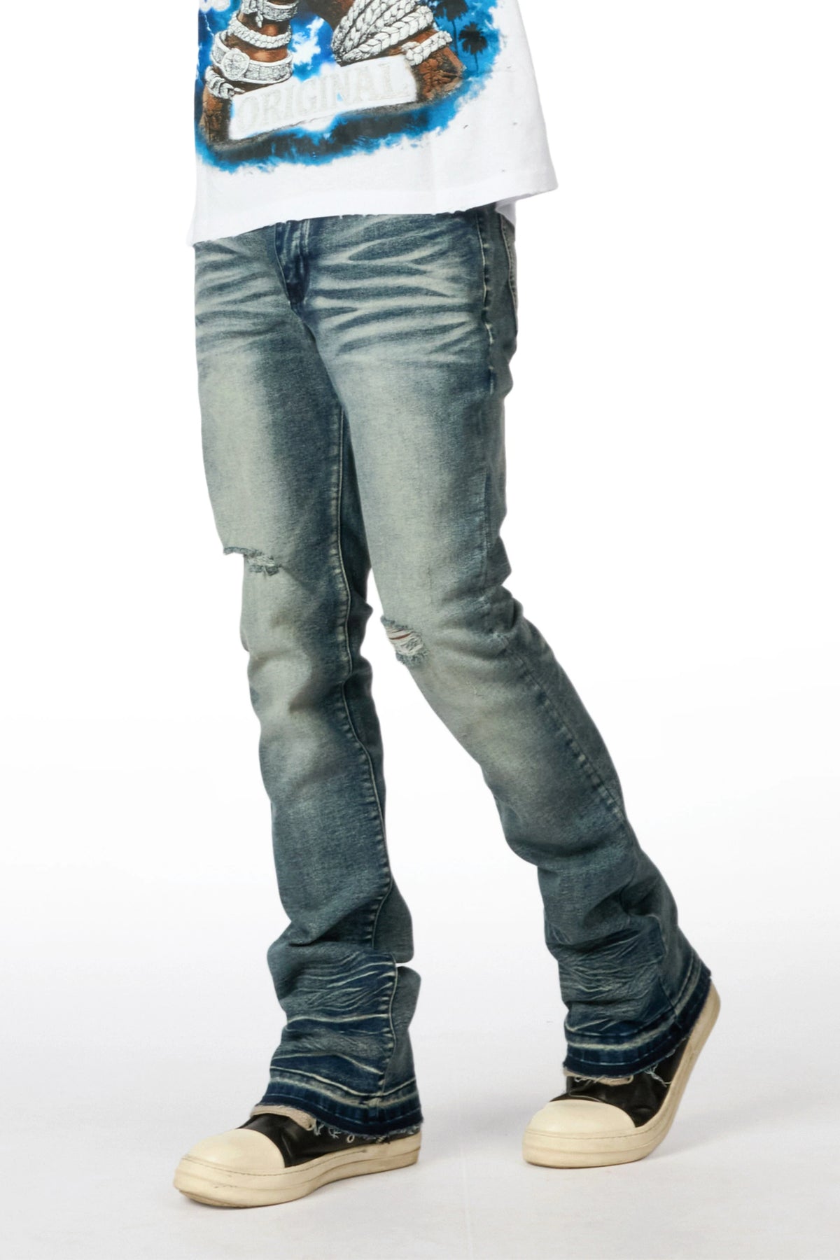 Macker Dark Blue Stacked Jean