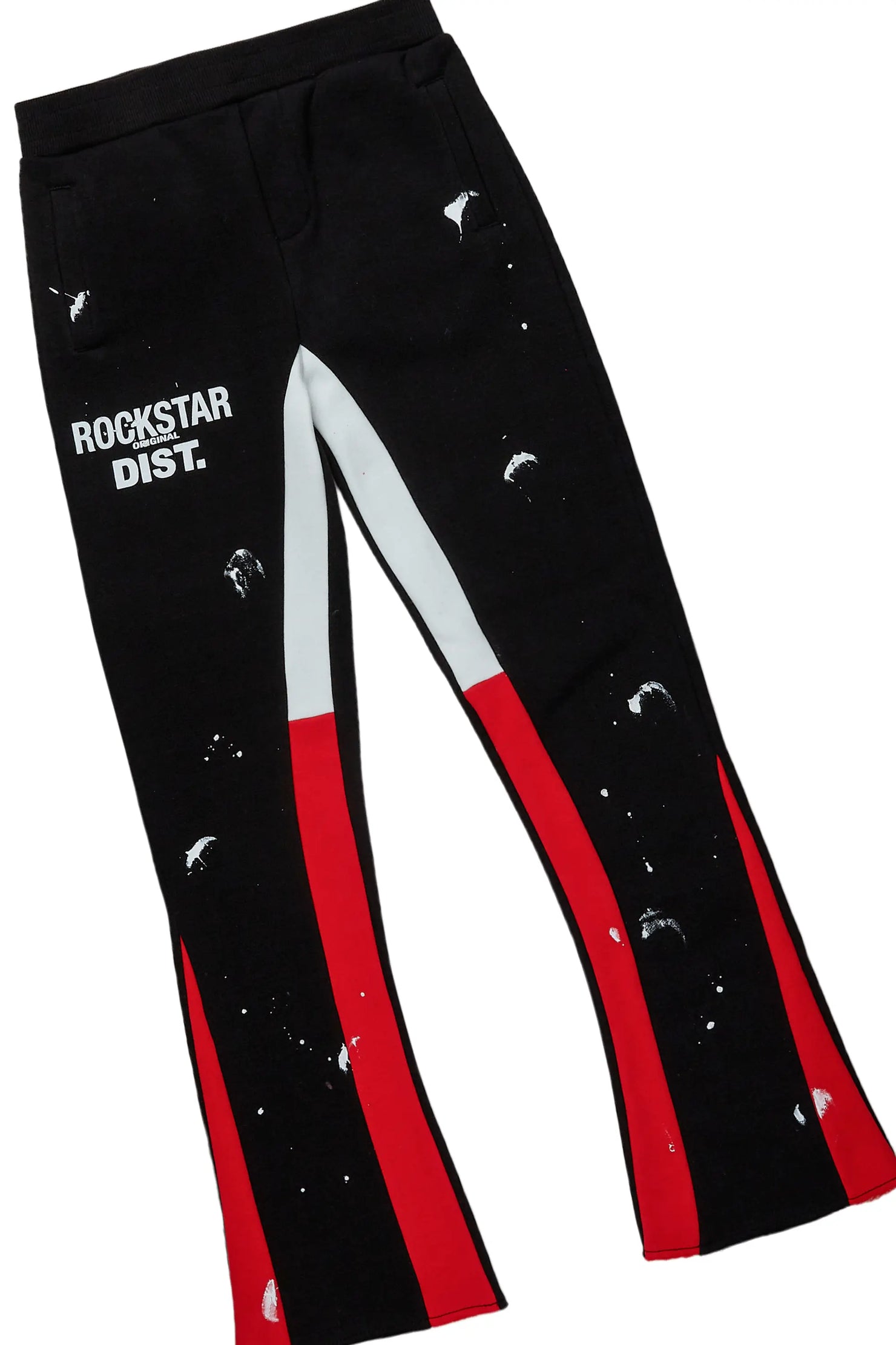 Boys Raffer Black/Red Stacked Pant Set
