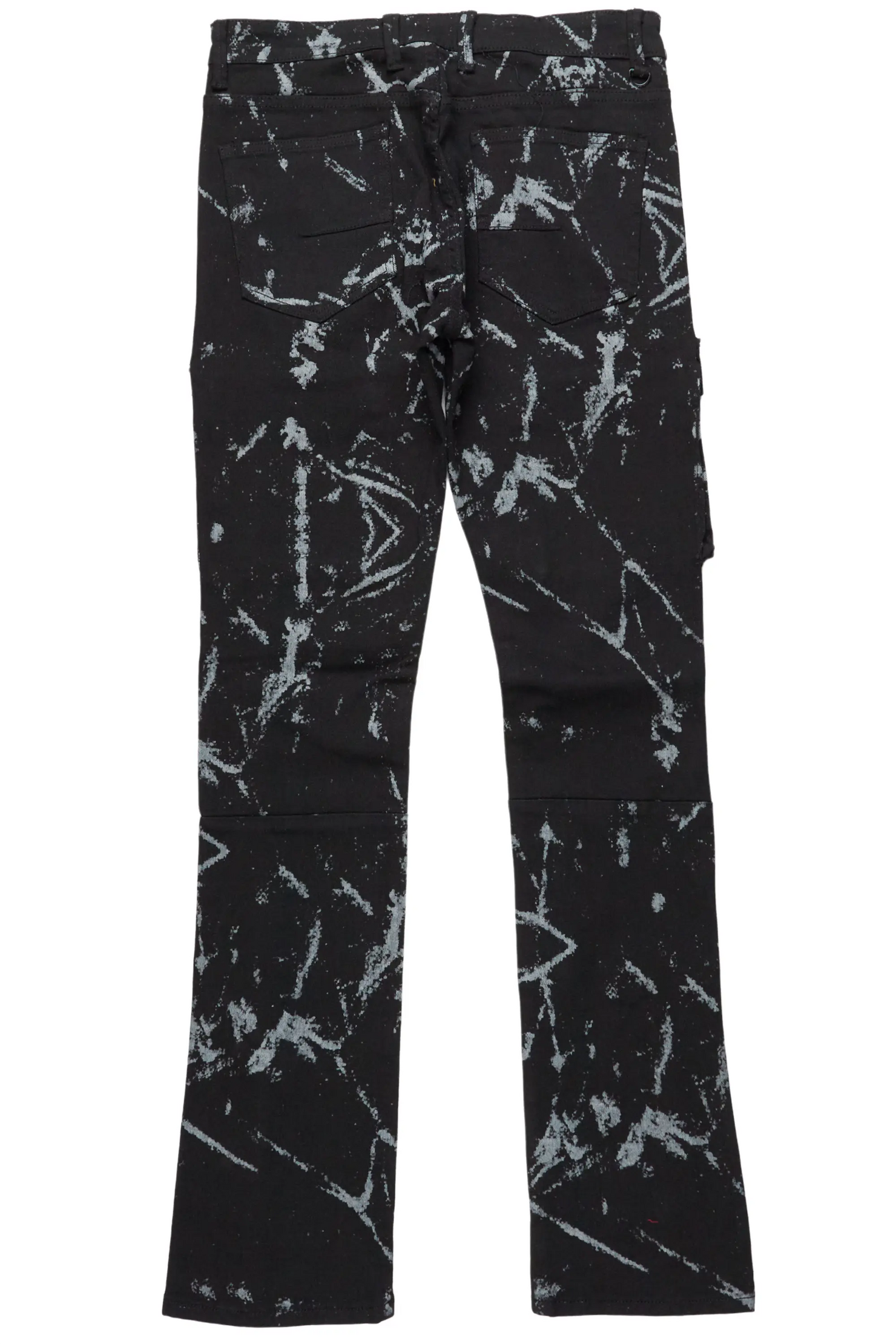 Waage Marble Black Cargo Stacked Flare Jean