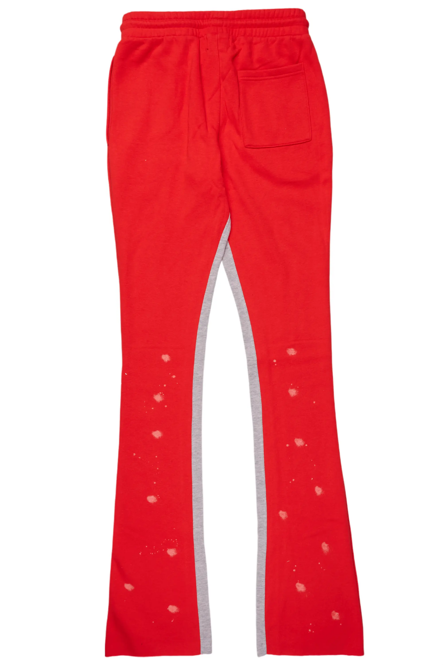 Uko Red Patchwork Stacked Flare Track Pant