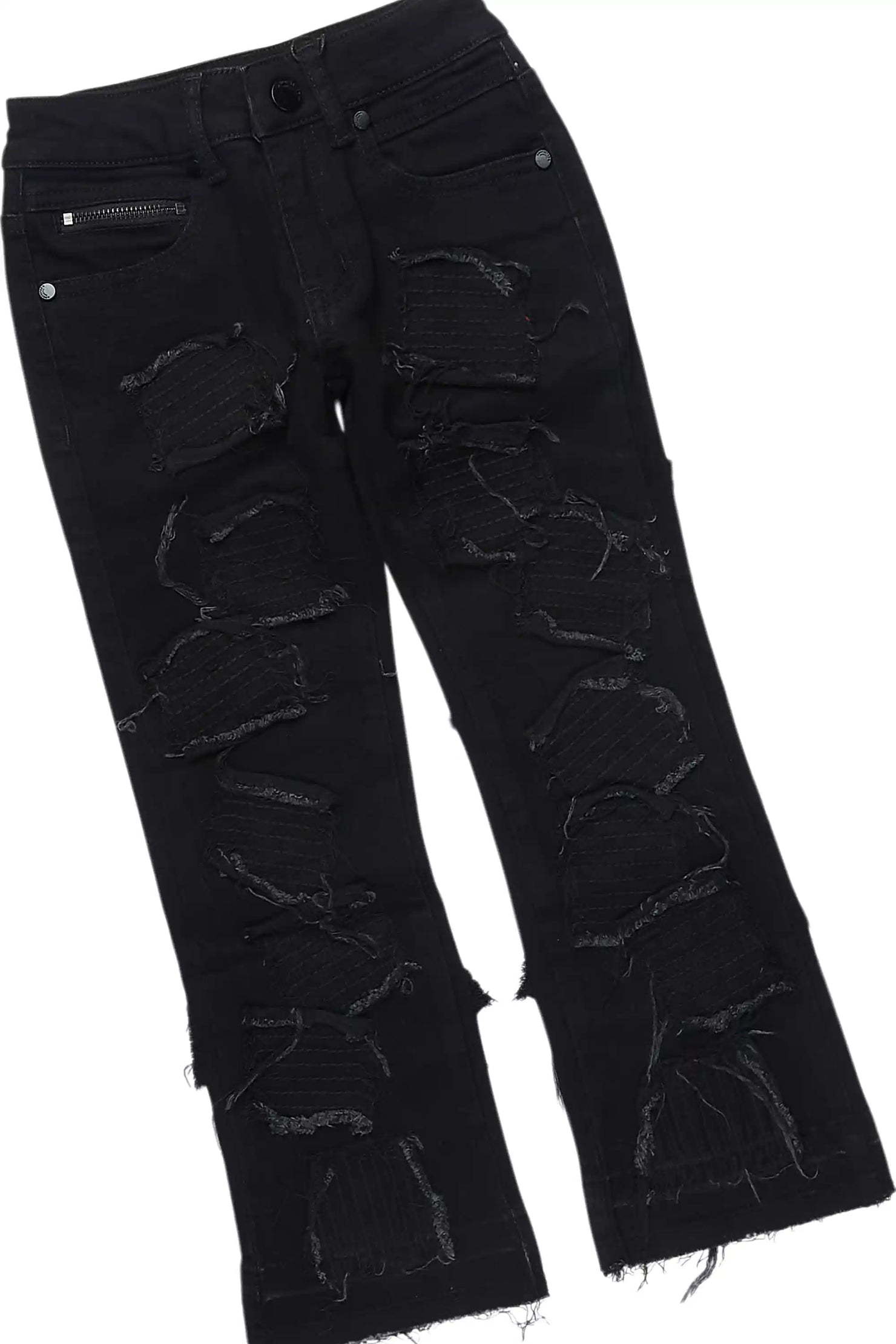 Boys Faxon Purple Hoodie/Stacked Flare Jean Set