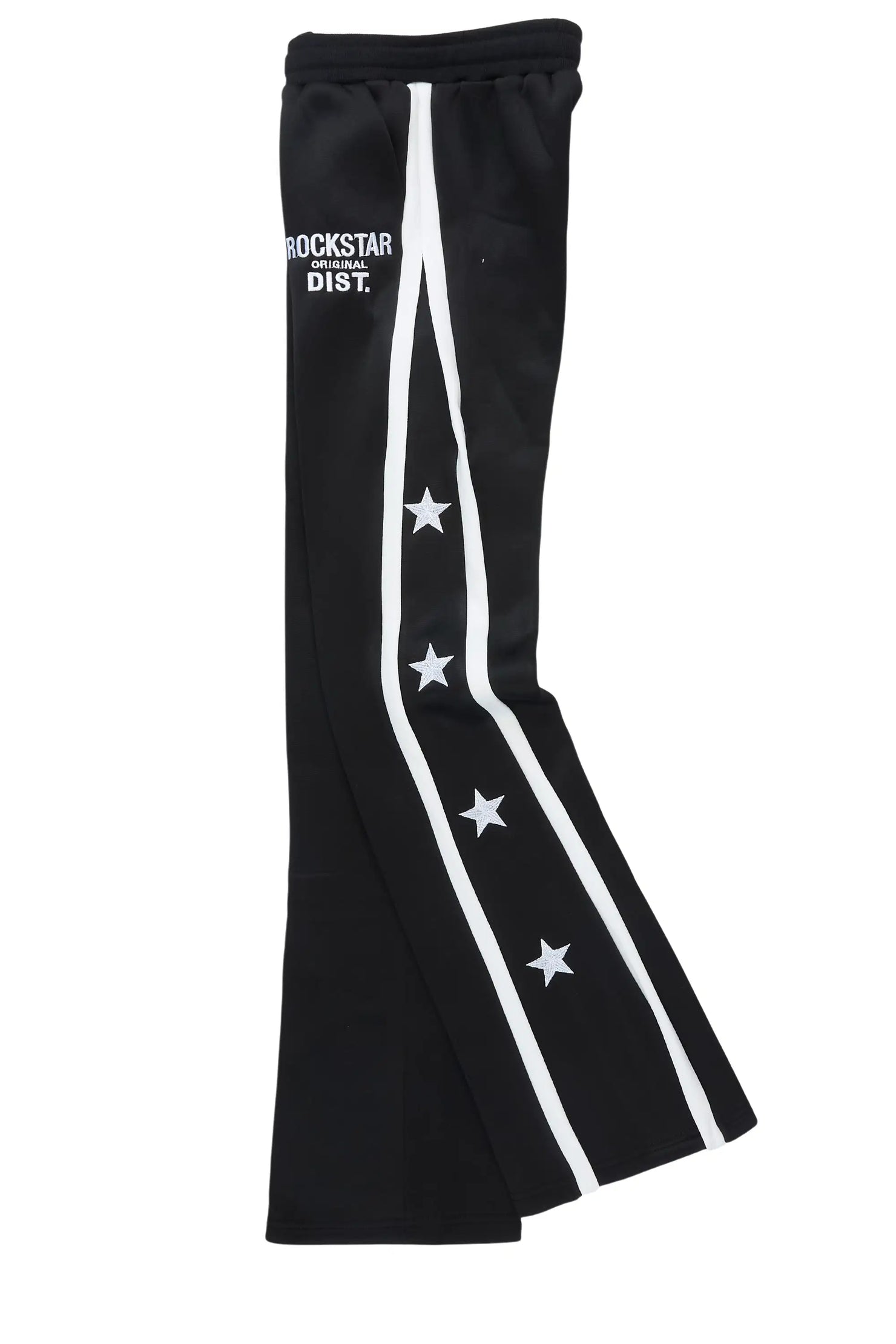 Girls Deaunta Black Stacked Flare Track Pant
