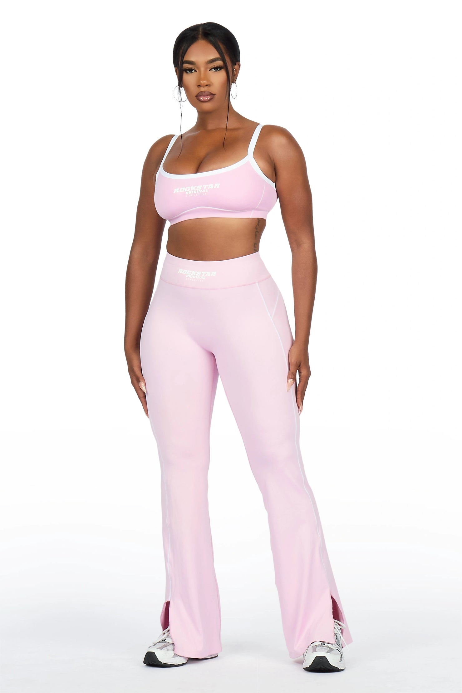 Keilana Pink Active Flare Pant Set
