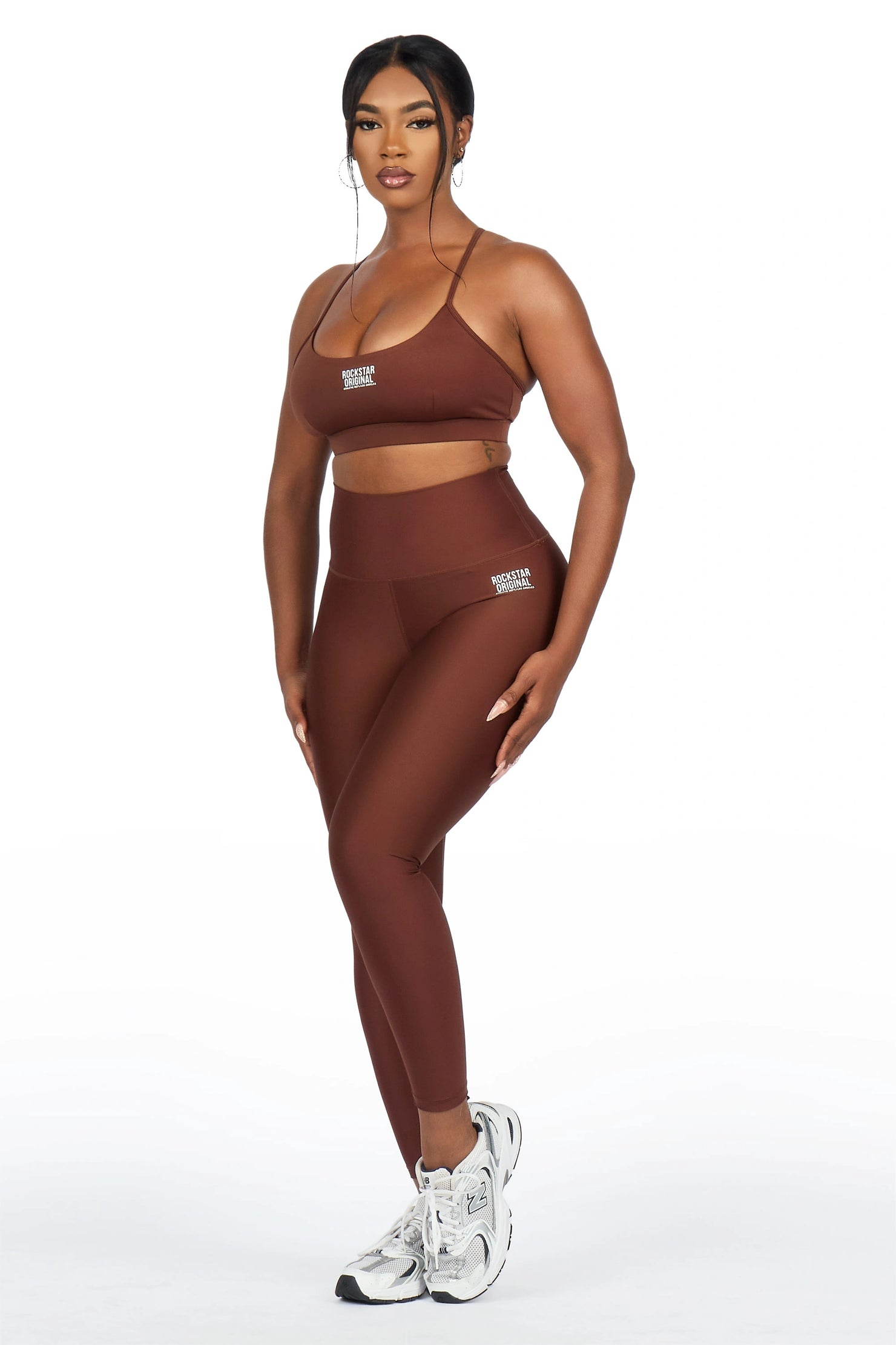 Donika Brown Tank Active Legging Set