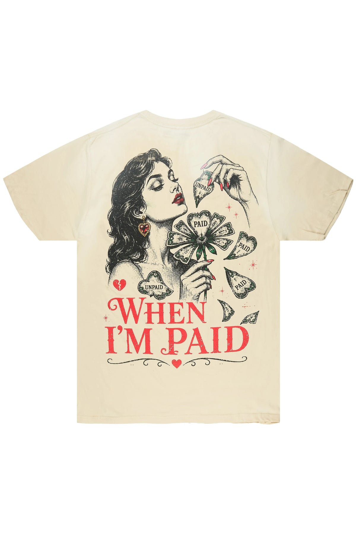 Jalen Beige Oversized Graphic T-Shirt