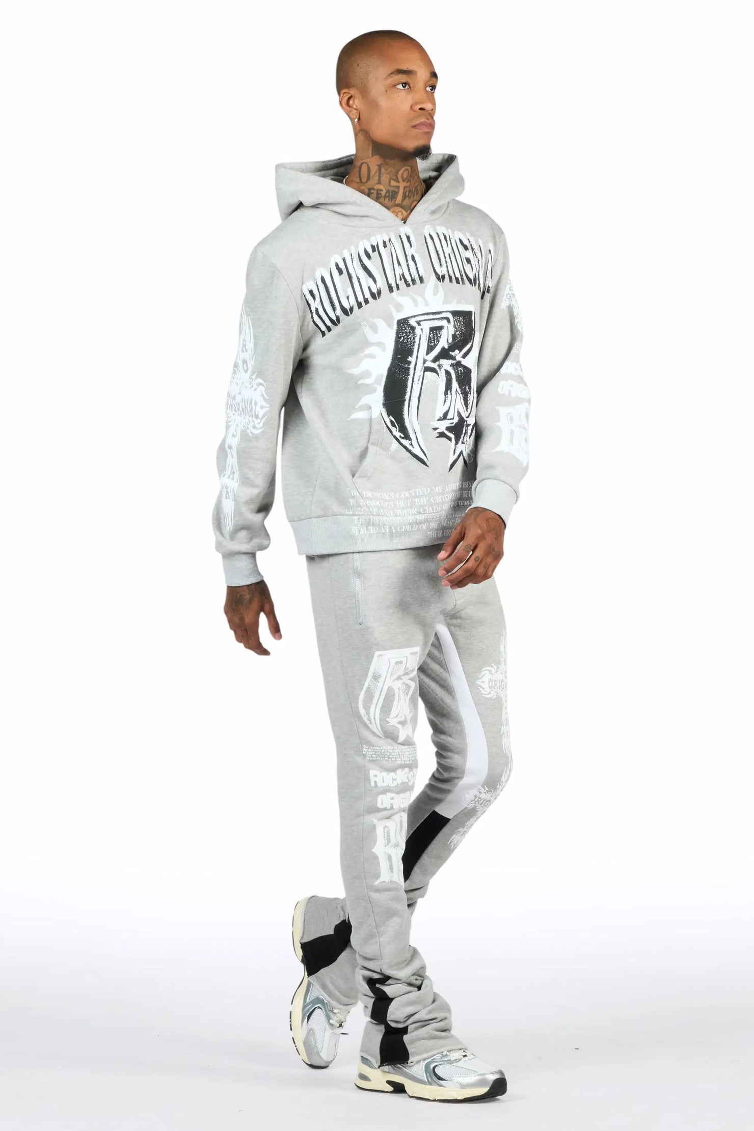 Raxil Heather Grey/Black Hoodie/Super Stacked Track Set