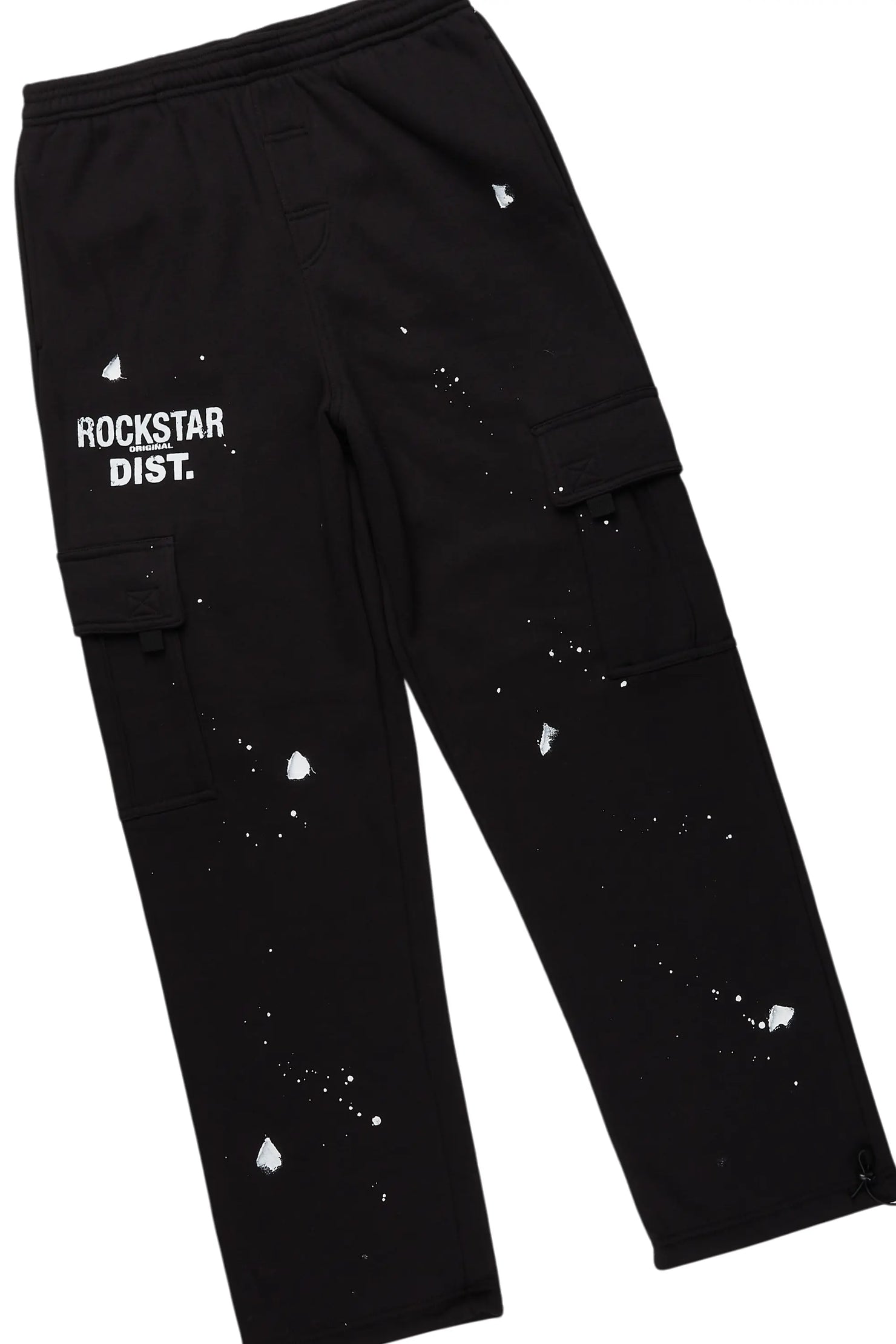 Raffer Black Hoodie/Cargo Sweat Pant Set