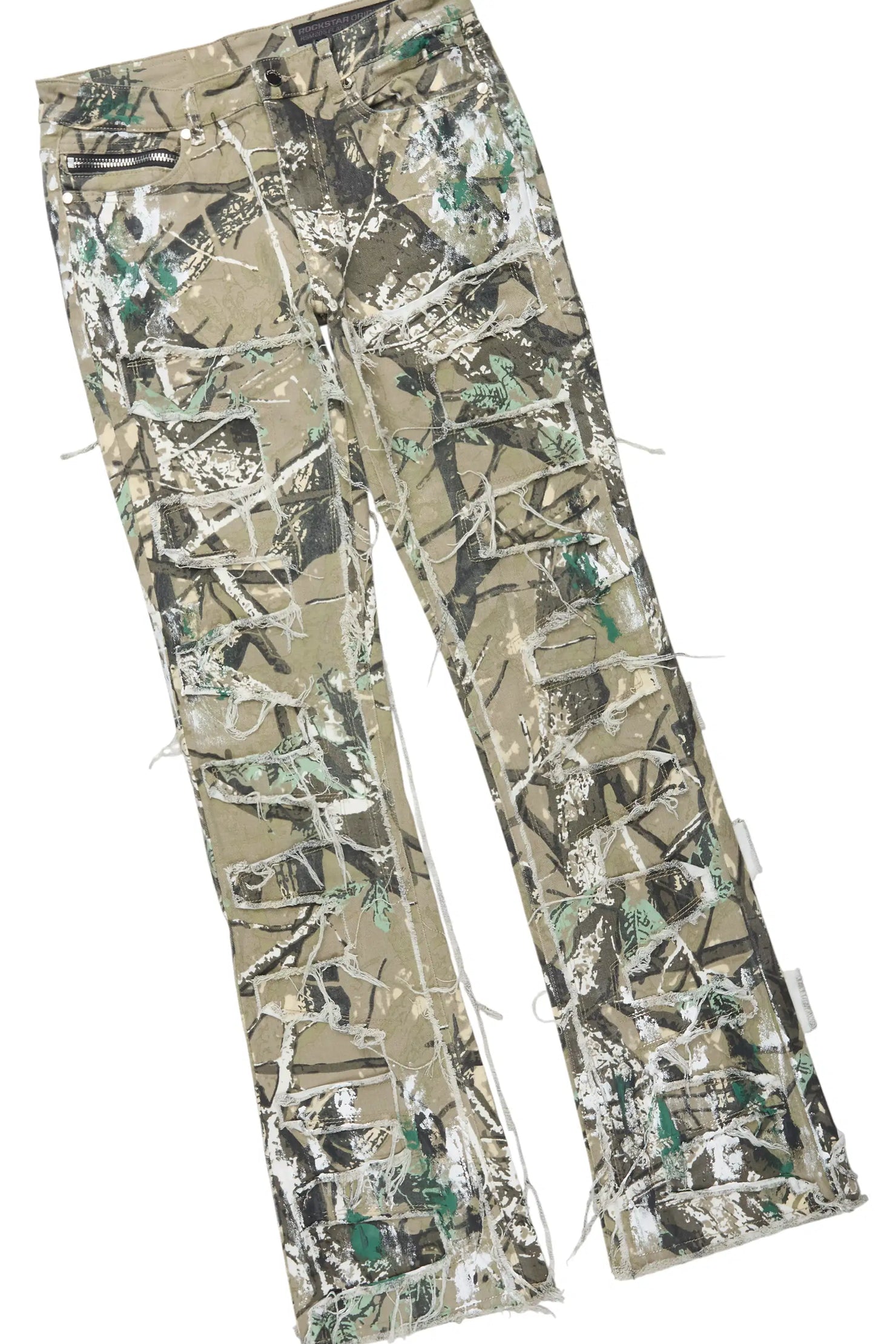 Saxon Black/Camo Hoodie/Stacked Flare Jean Set