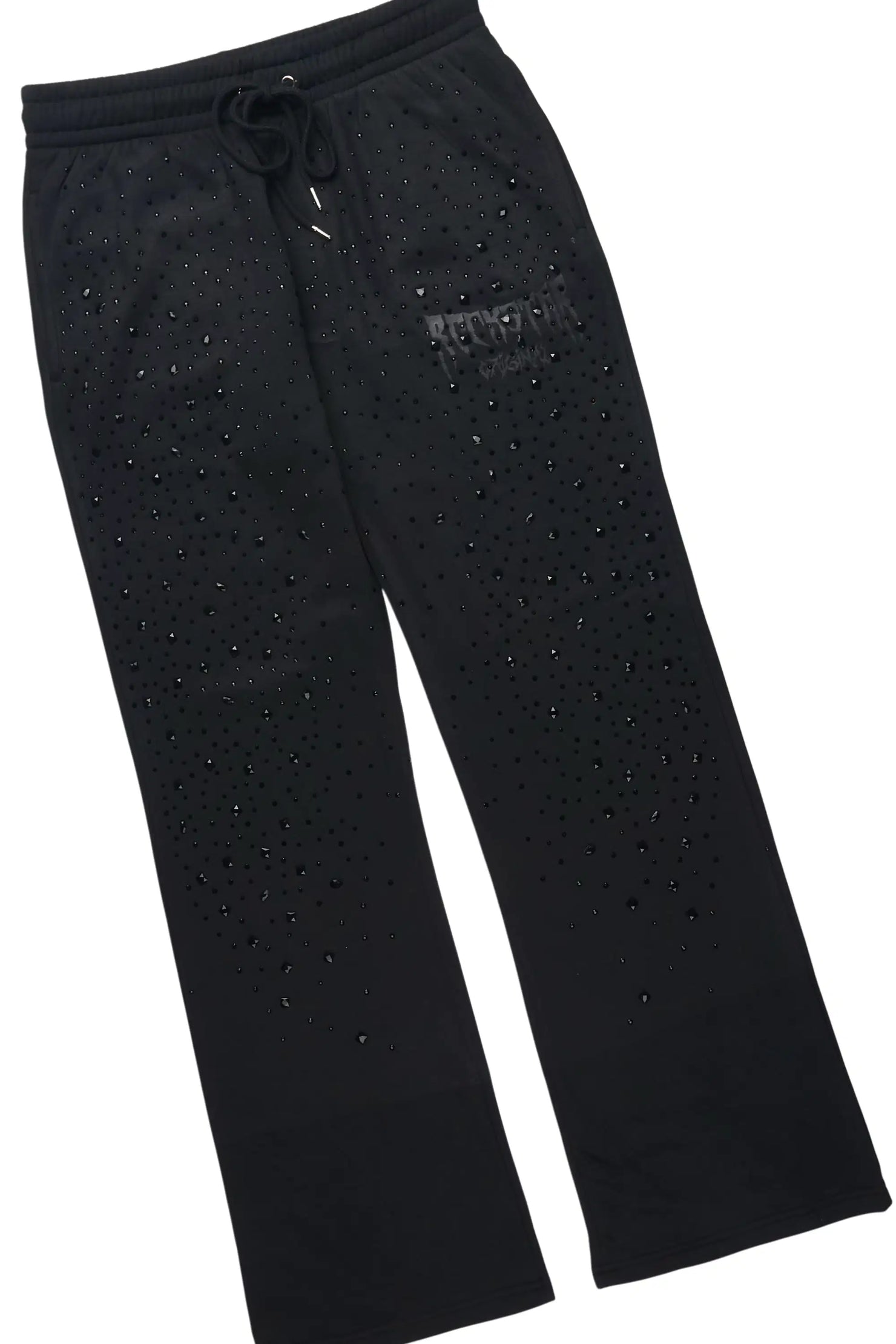 Twinkle Black/Black Rhinestone Hoodie Relaxed Track Set
