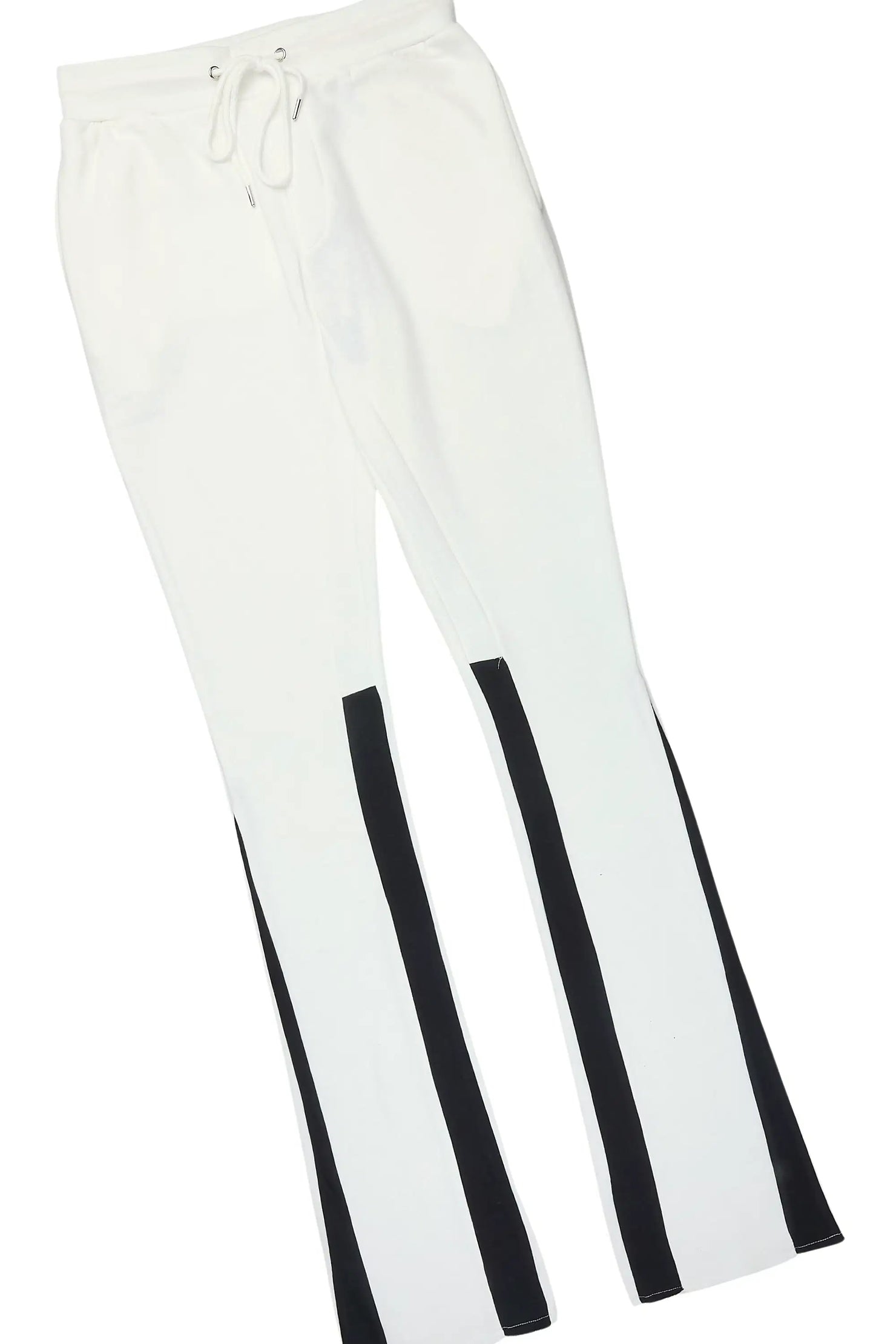 Basic White/Black Hoodie/Stacked Flare Track Set