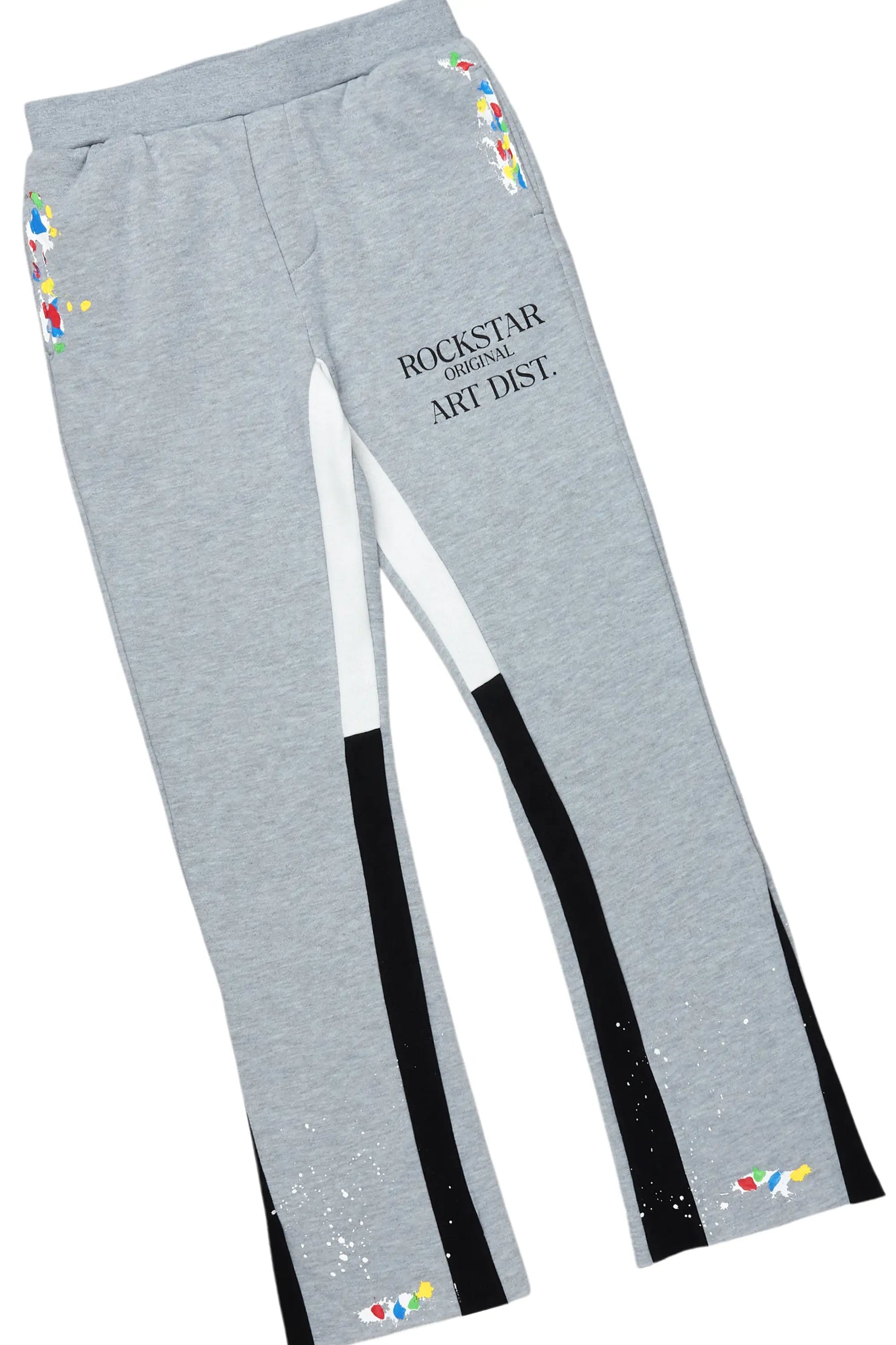 Girls Artie Grey/Black Hoodie Stacked Flare Track Set