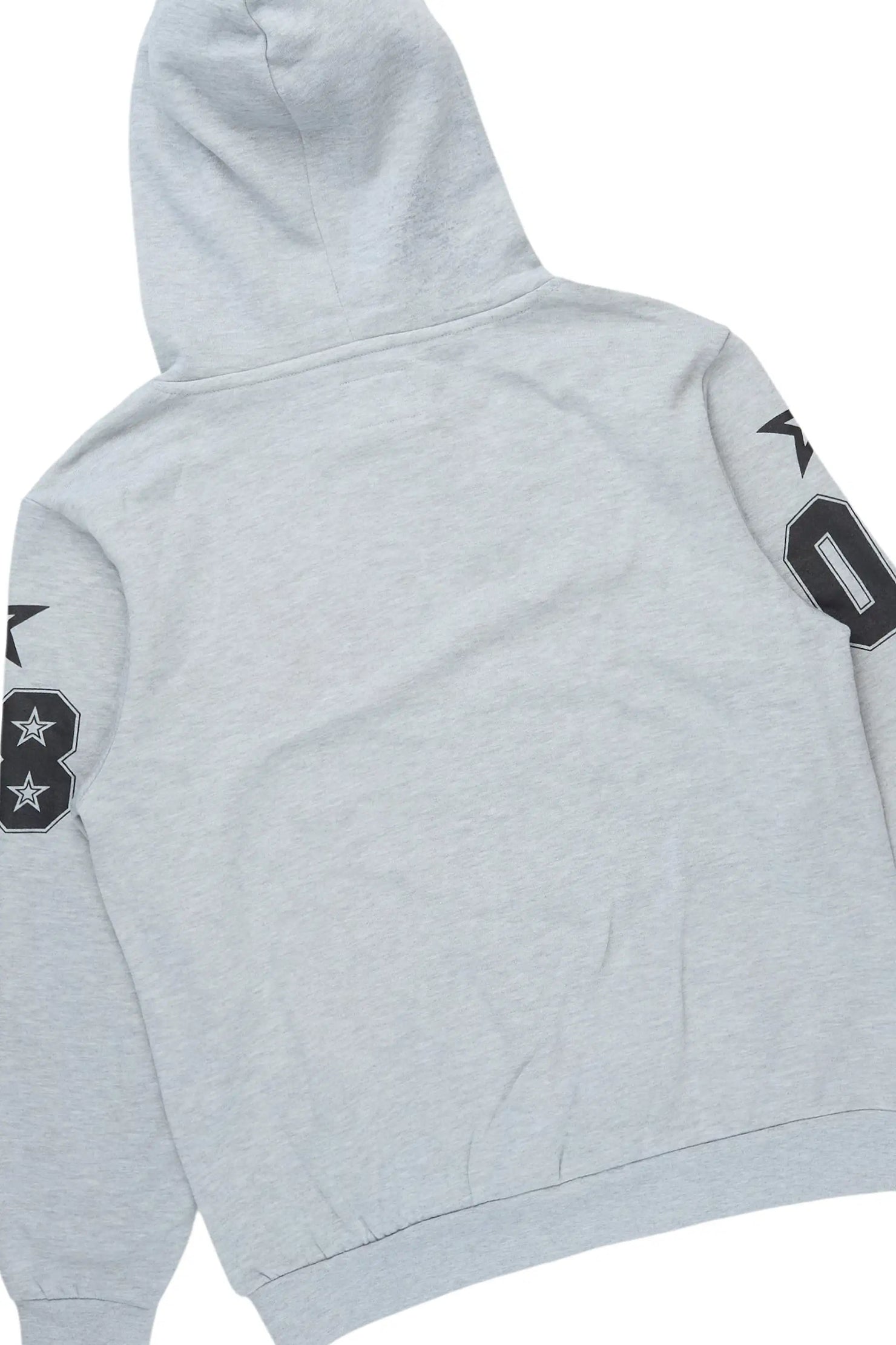 Skender Heather Grey/Black Hoodie/Stacked Flare Track Set