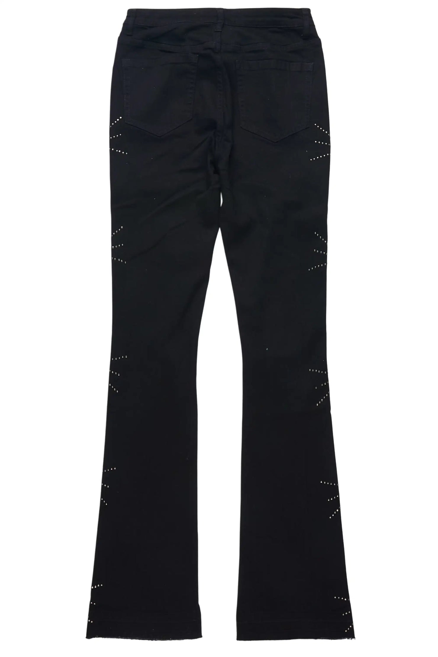 Strast Jet Black Stud Stacked Flare Jean