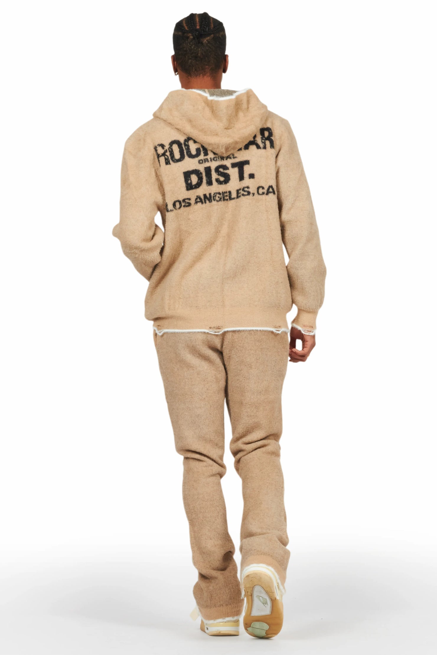 Lake Beige Mohair Knit Track Set