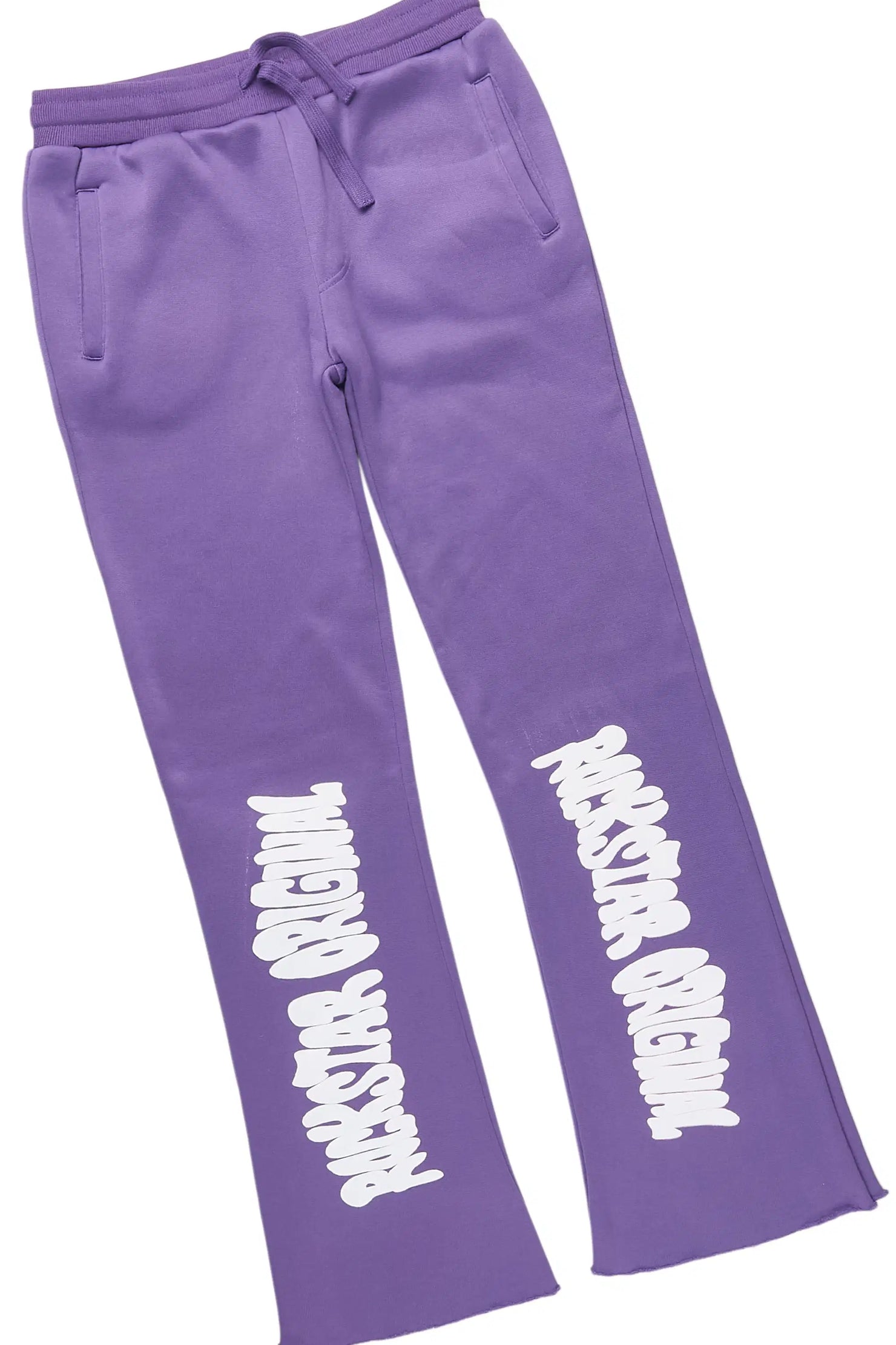 Girls Monique 2.0 Purple/White Hoodie/Stacked Flare Track Set