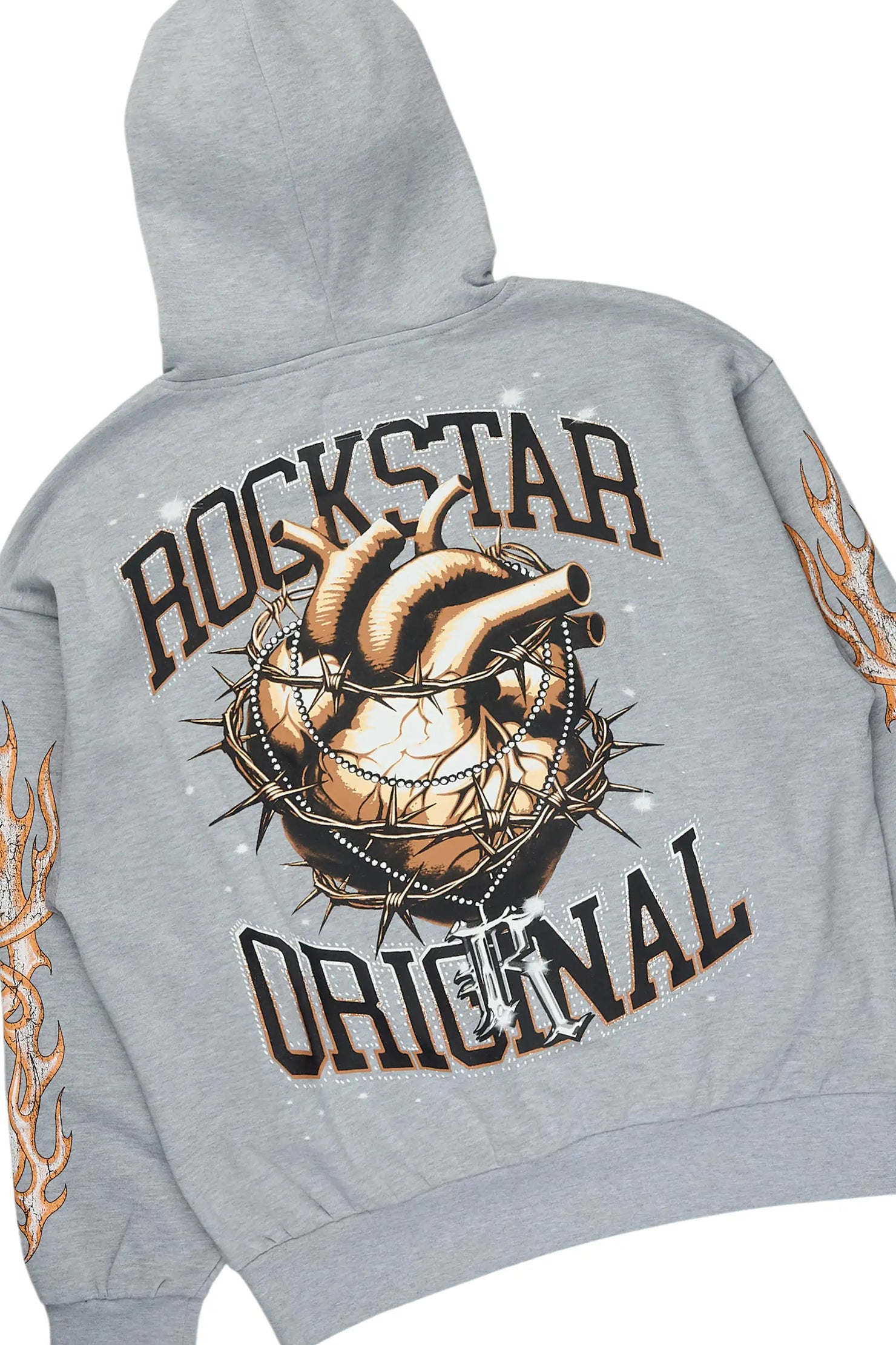 Kaizel Heather Grey Hoodie/Baggy Pant Track Set