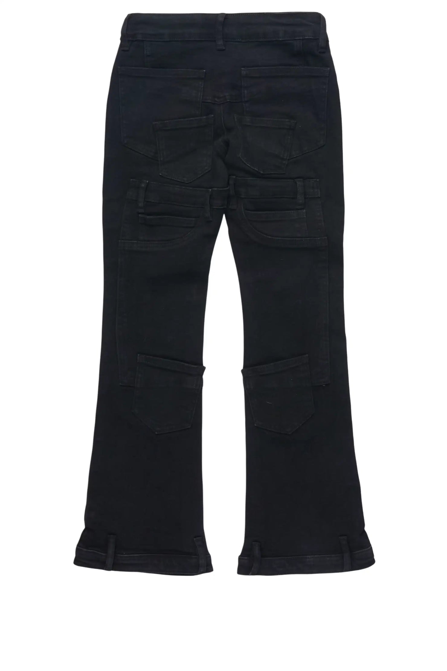 Girls Vicky Black Rhinestone Stacked Jean