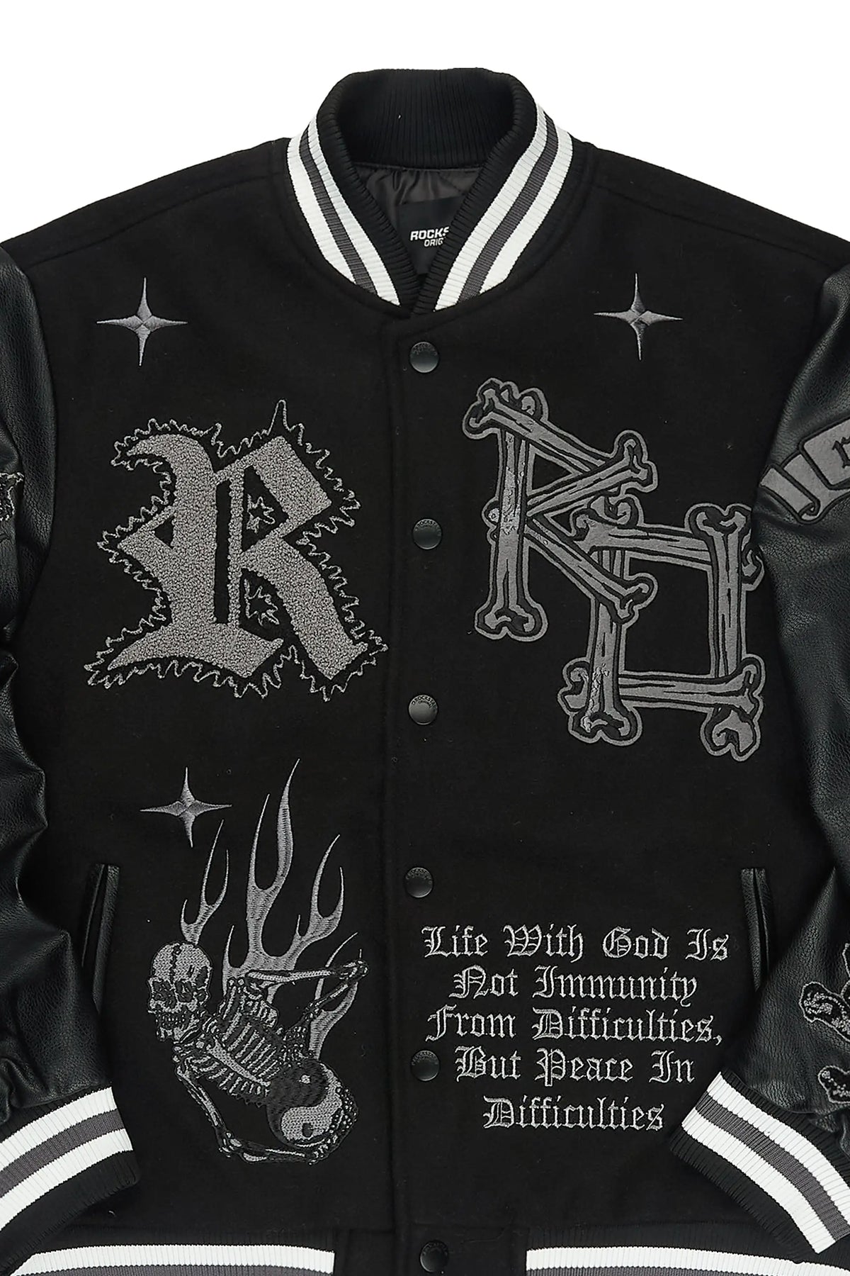Naizeah Black/Black Varsity Jacket