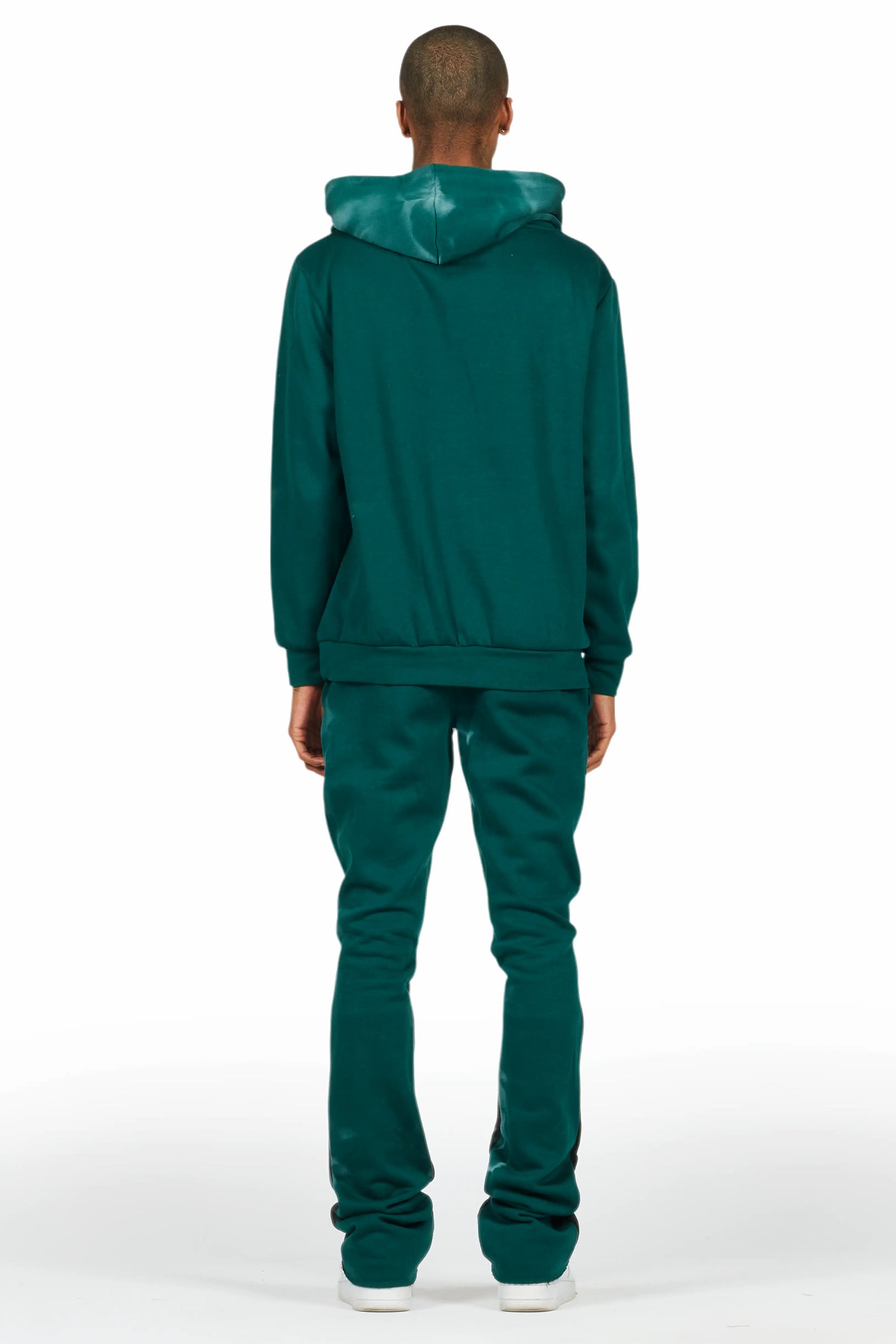 Nelly Dark Green Hoodie Stacked Flare Track Set