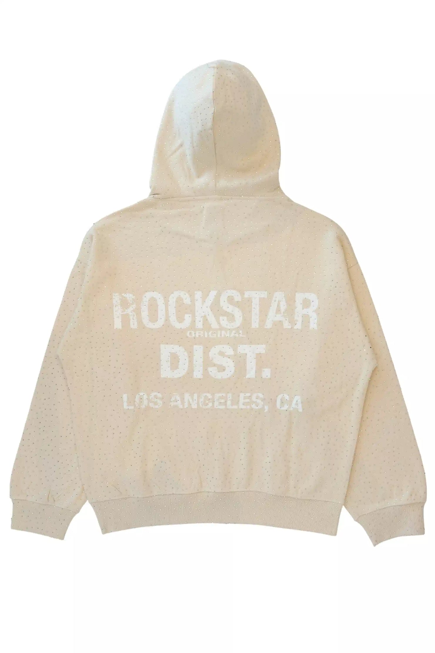 Dalasia Beige Rhinestone Hoodie