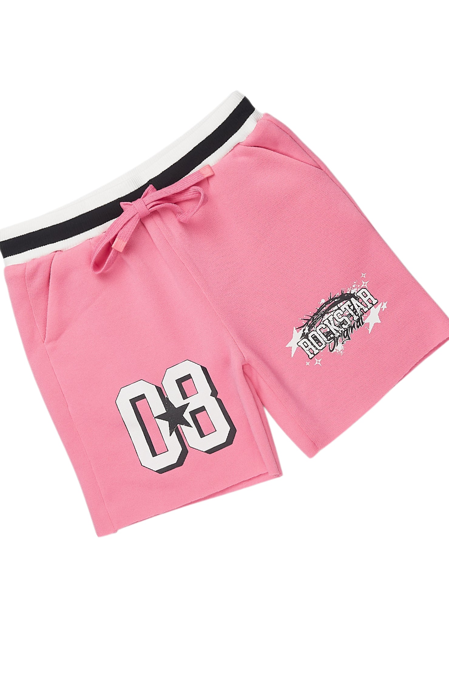 Girls Carolina White/Pink Short Set