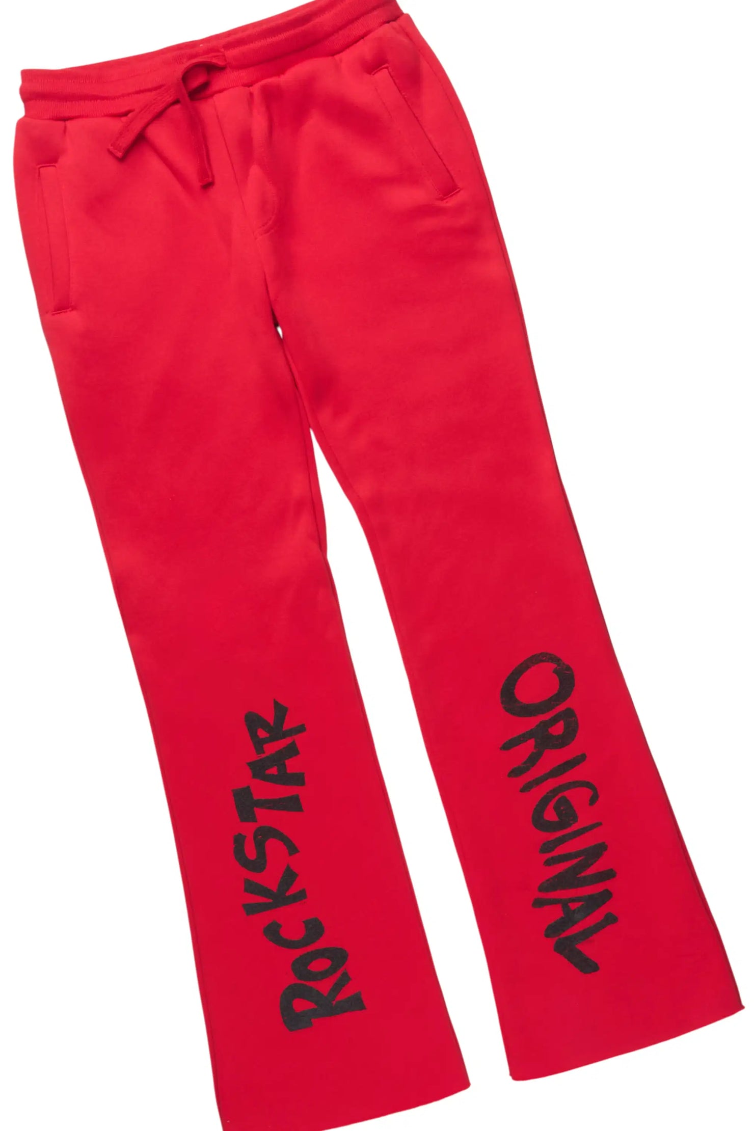 Boys Soweto Red Hoodie/Stacked Flare Track Set