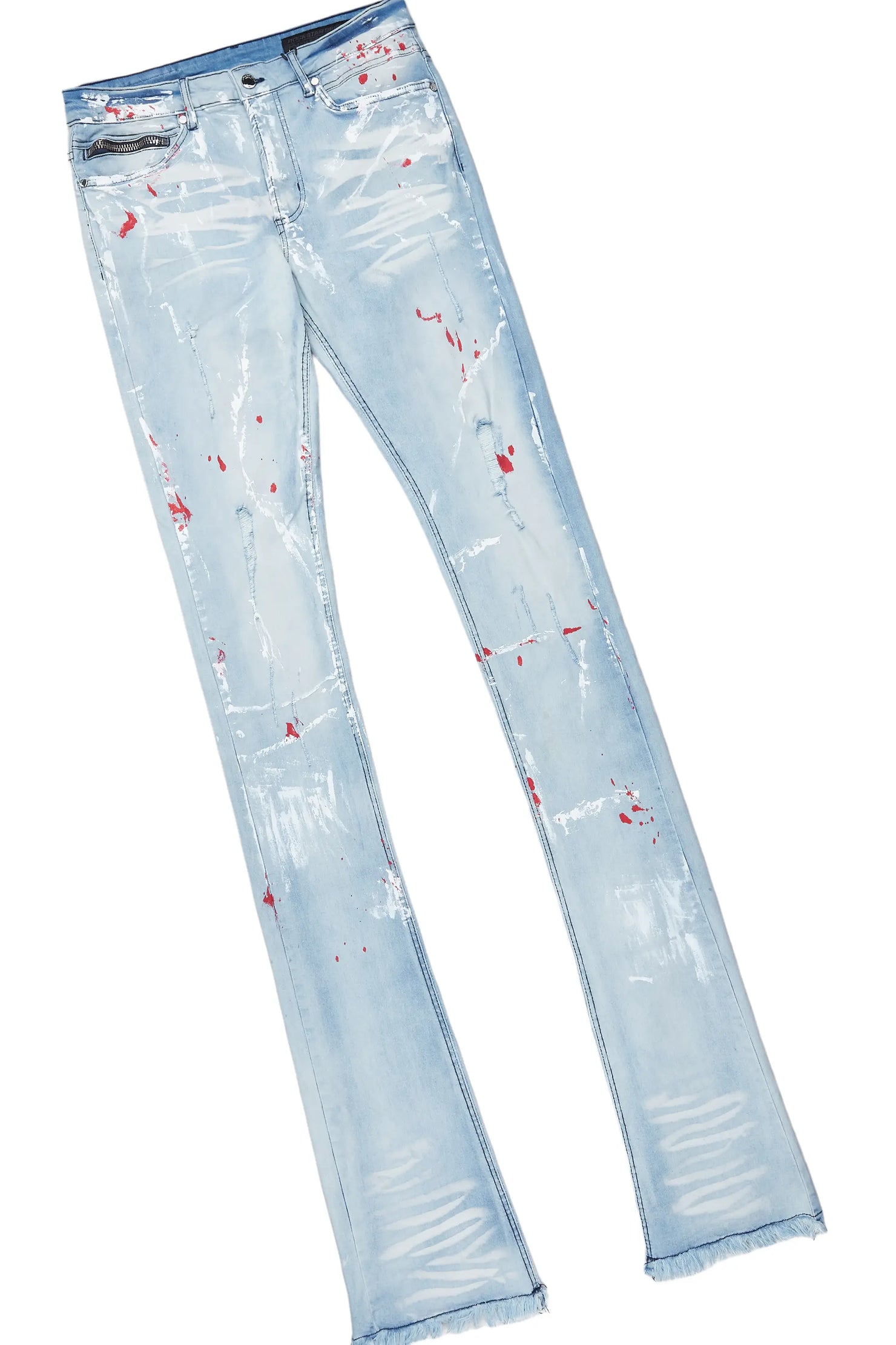 Magar White T-Shirt/Super Stacked Flare Jean Set