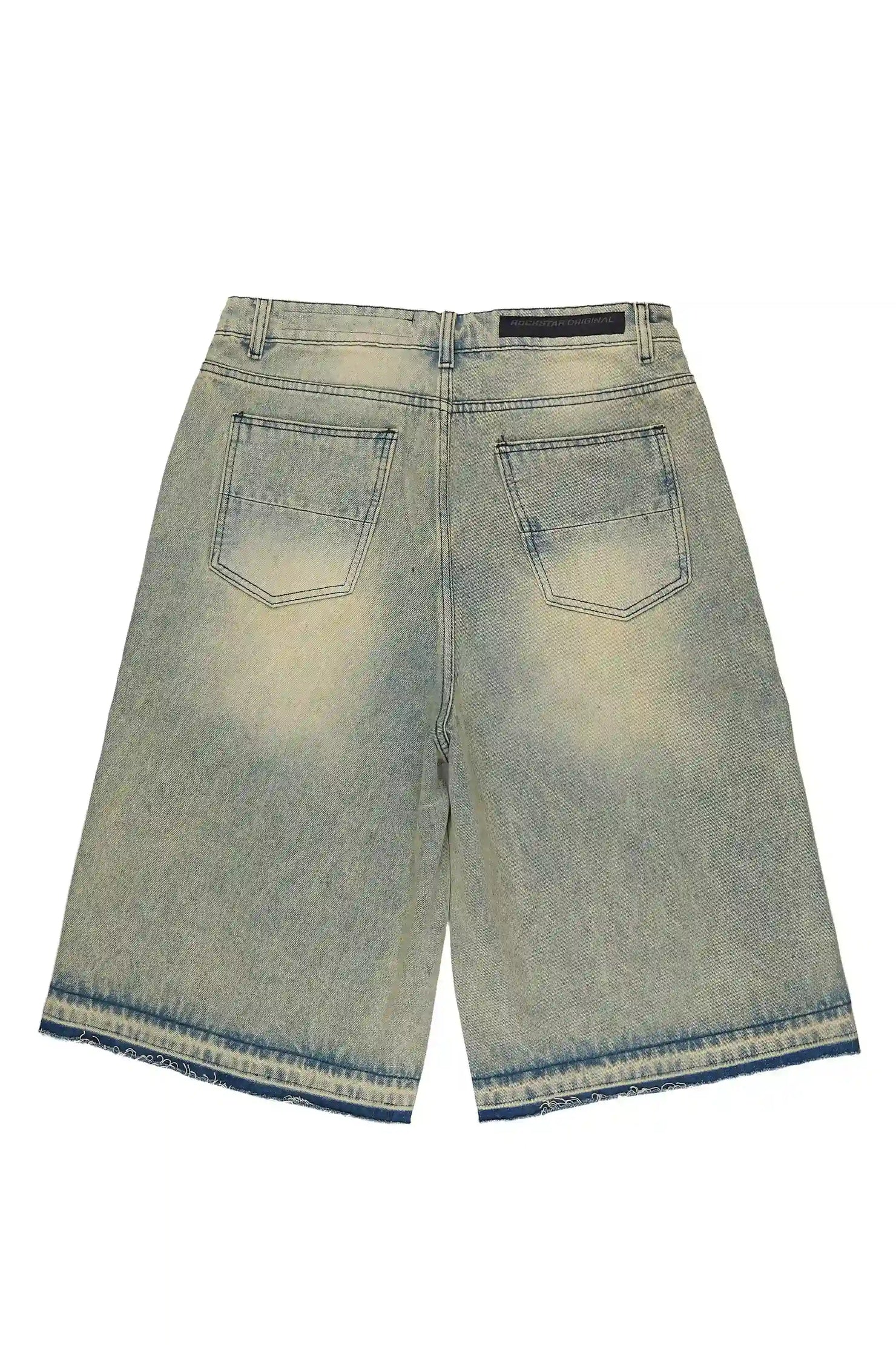 Olivier Tint Blue Patch Rhinestone Denim Short