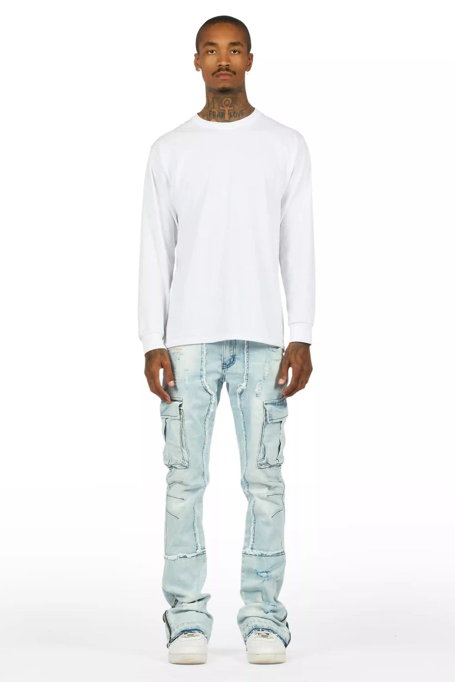 Aftermath Light Blue Stacked Flare Jean