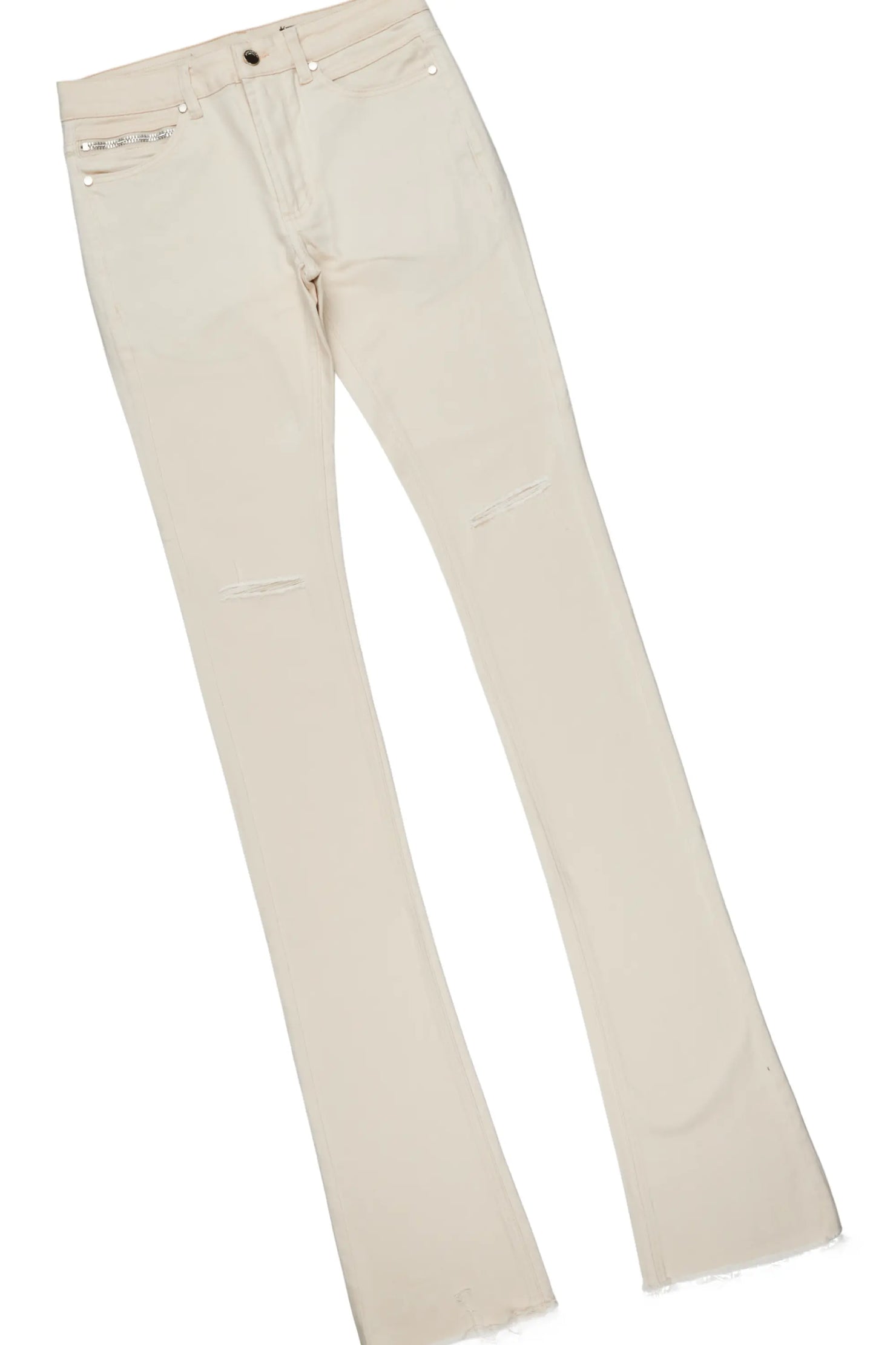 Smitty Black T-Shirt & Josiah Beige Super Stacked Flare Jean Bundle