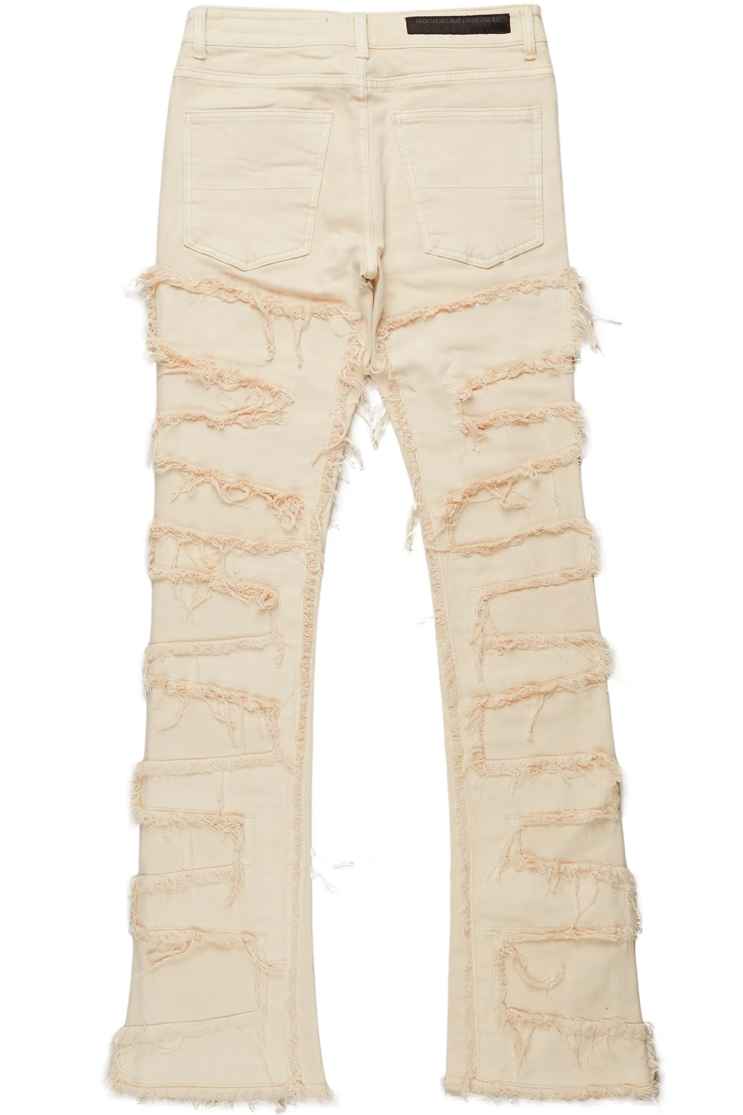 Shake Beige Stacked Flare Jean