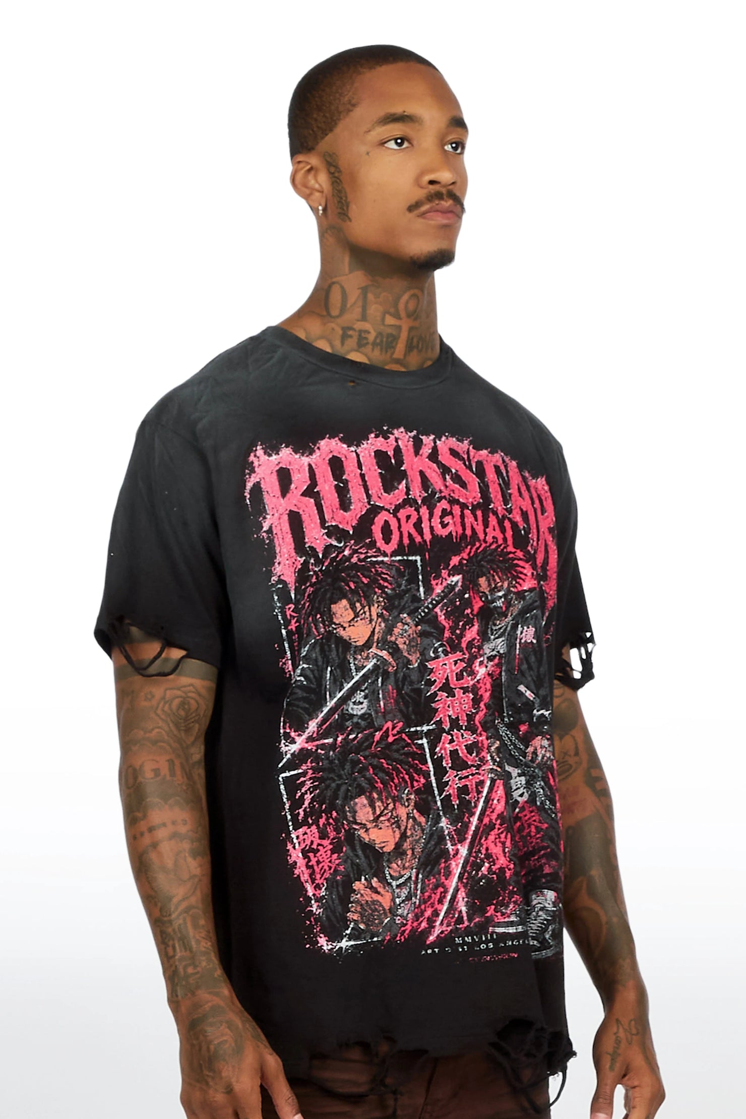 Brasko Black Oversized Graphic T-Shirt