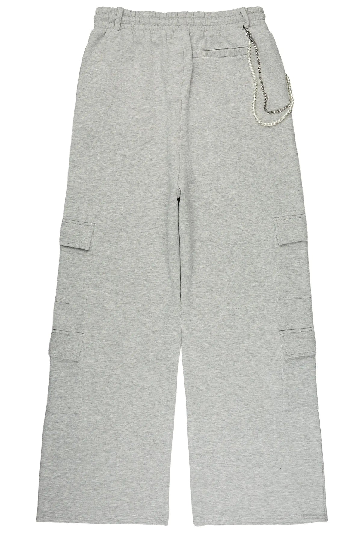 Adaty Heather Grey Chain Baggy Fit Pant