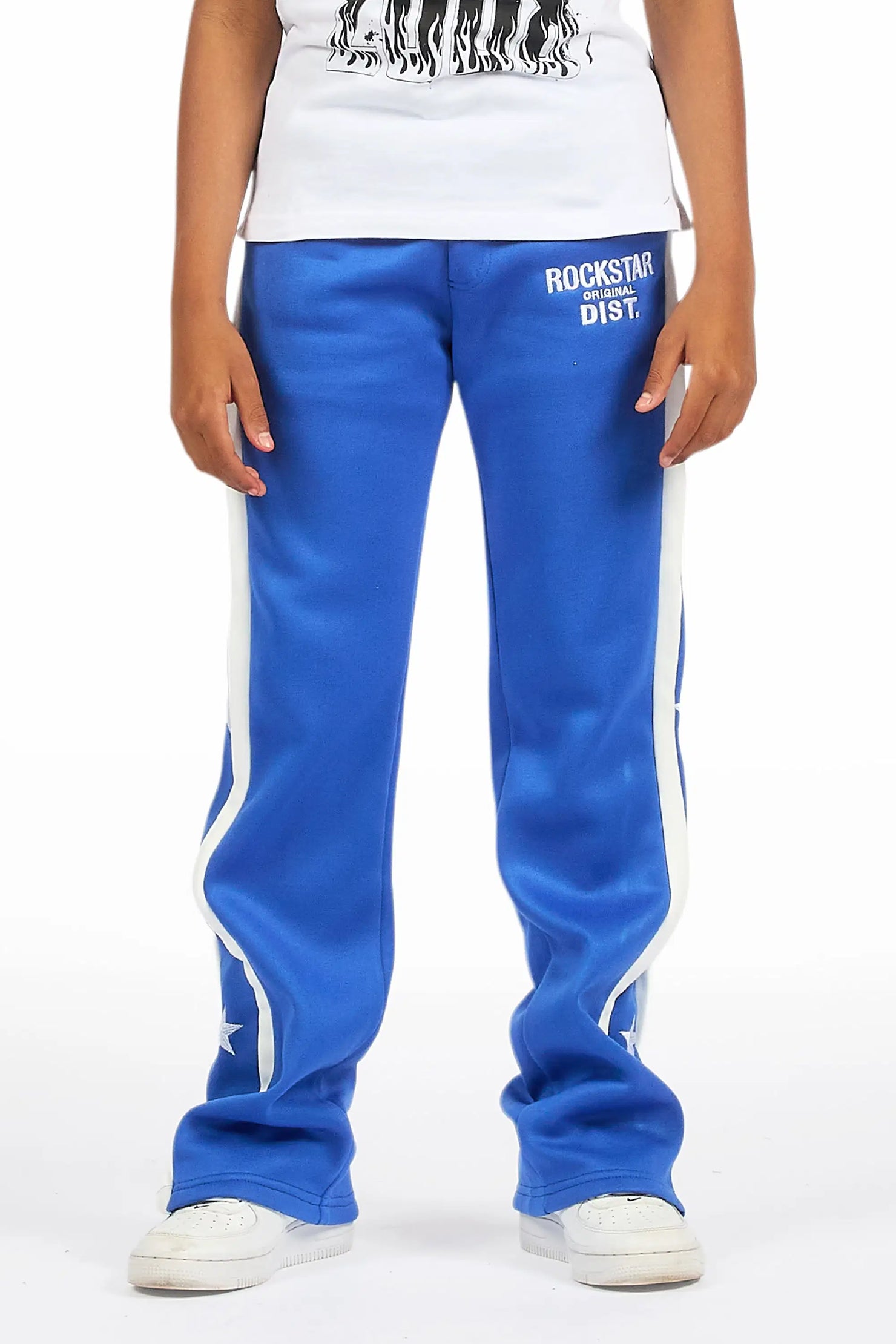 Boys Arkady Royal Stacked Flare Track Pant
