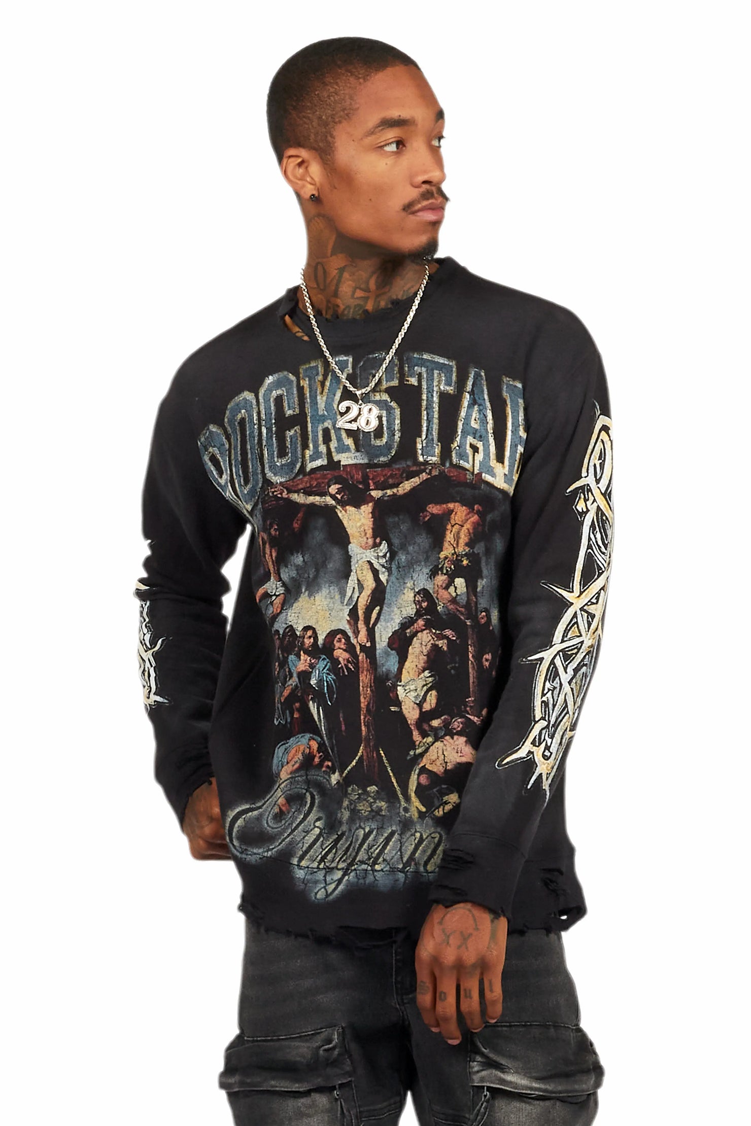 Waller Black Graphic Crewneck