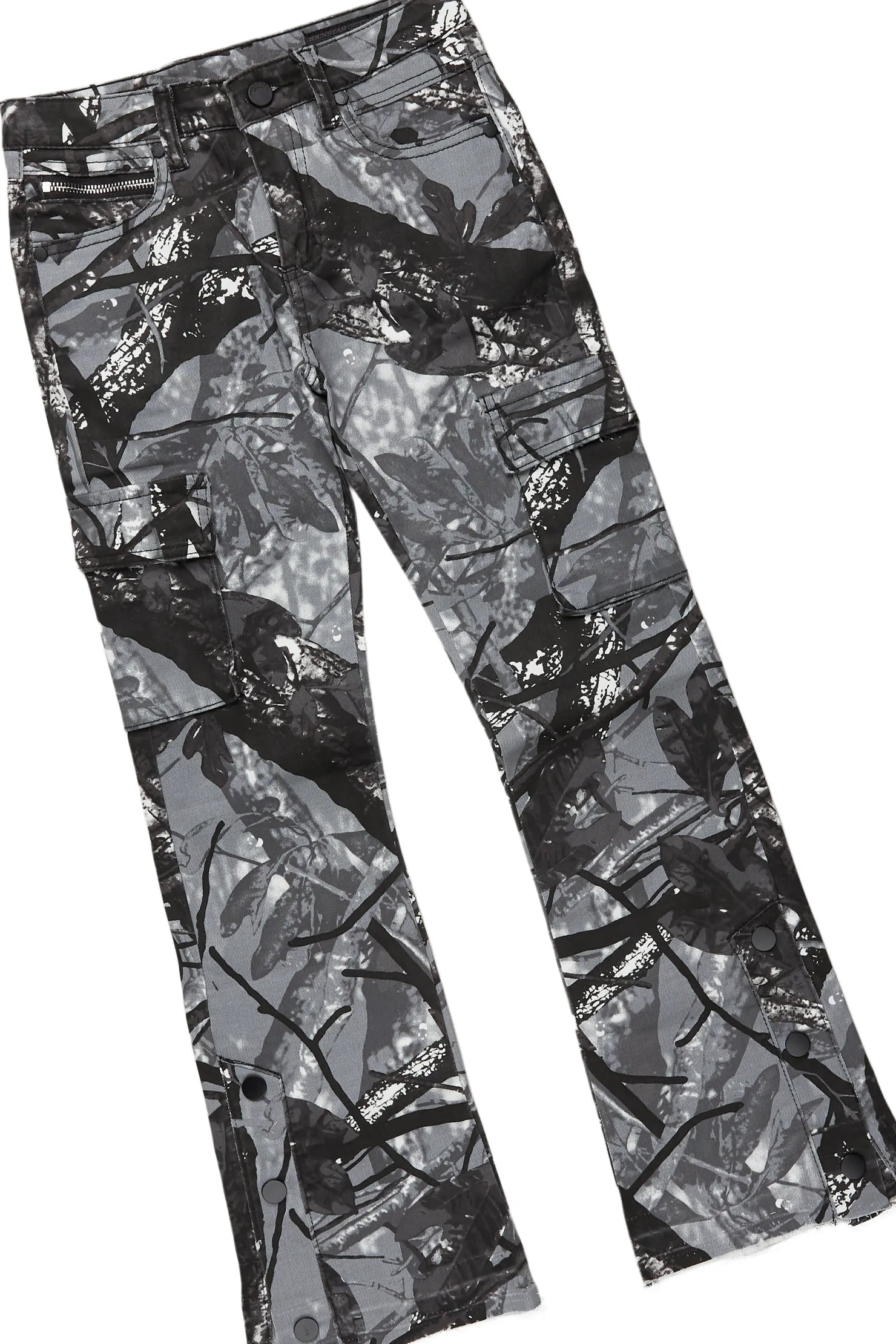 Boys Eliot Grey Camo T-Shirt/Stacked Flare Jean Set