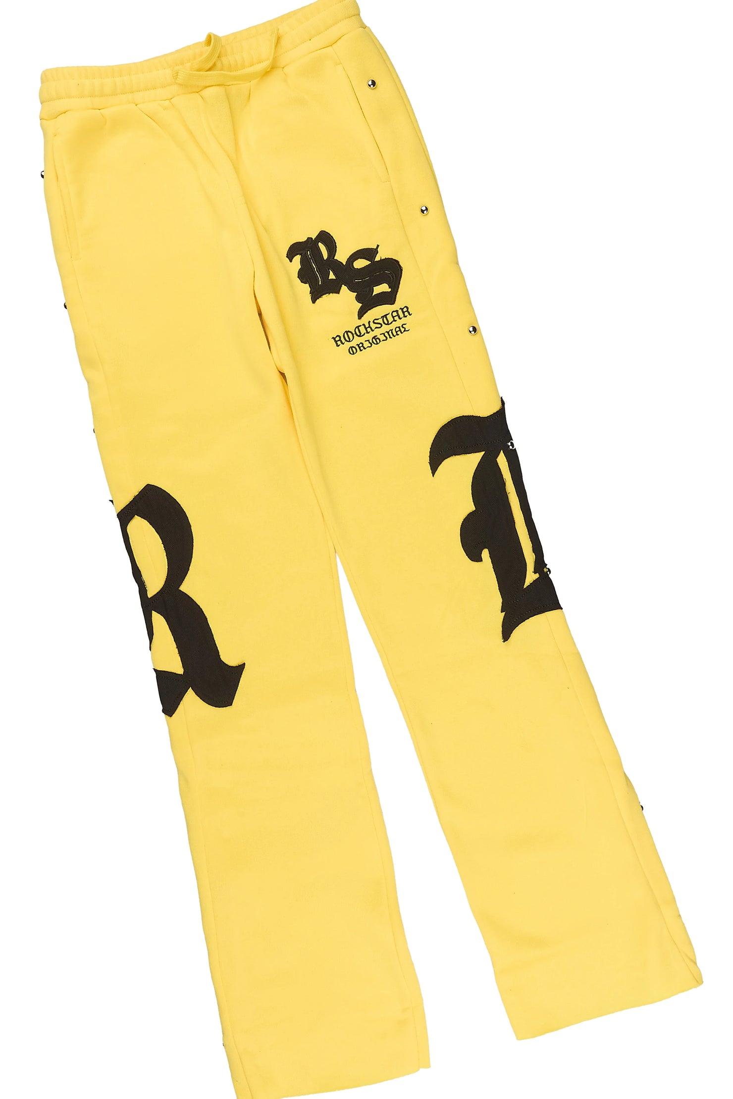 Boys Shire Yellow/Black Zip Up Hoodie Stacked Track Set