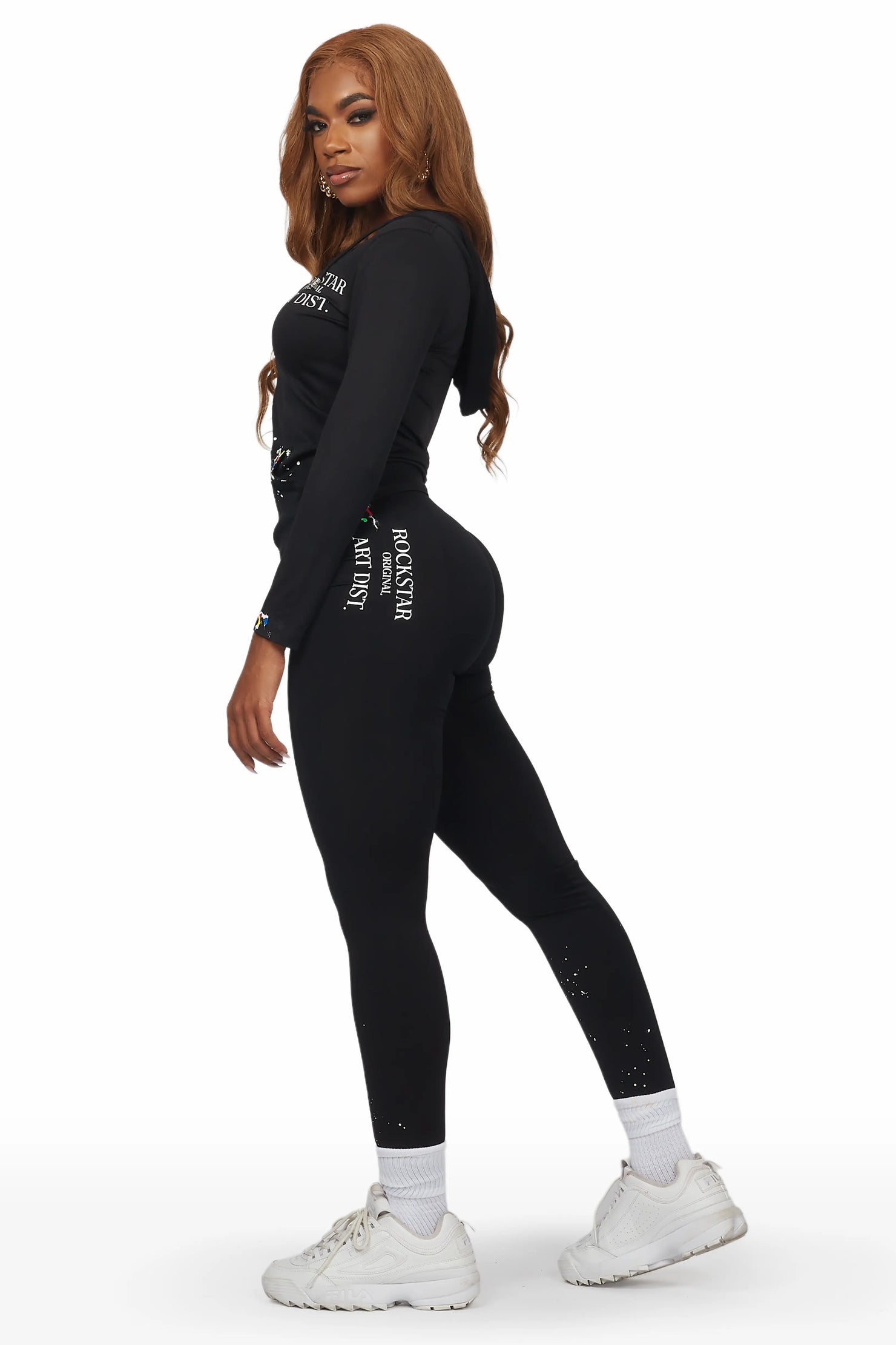 Kelci Black Painted Active Set