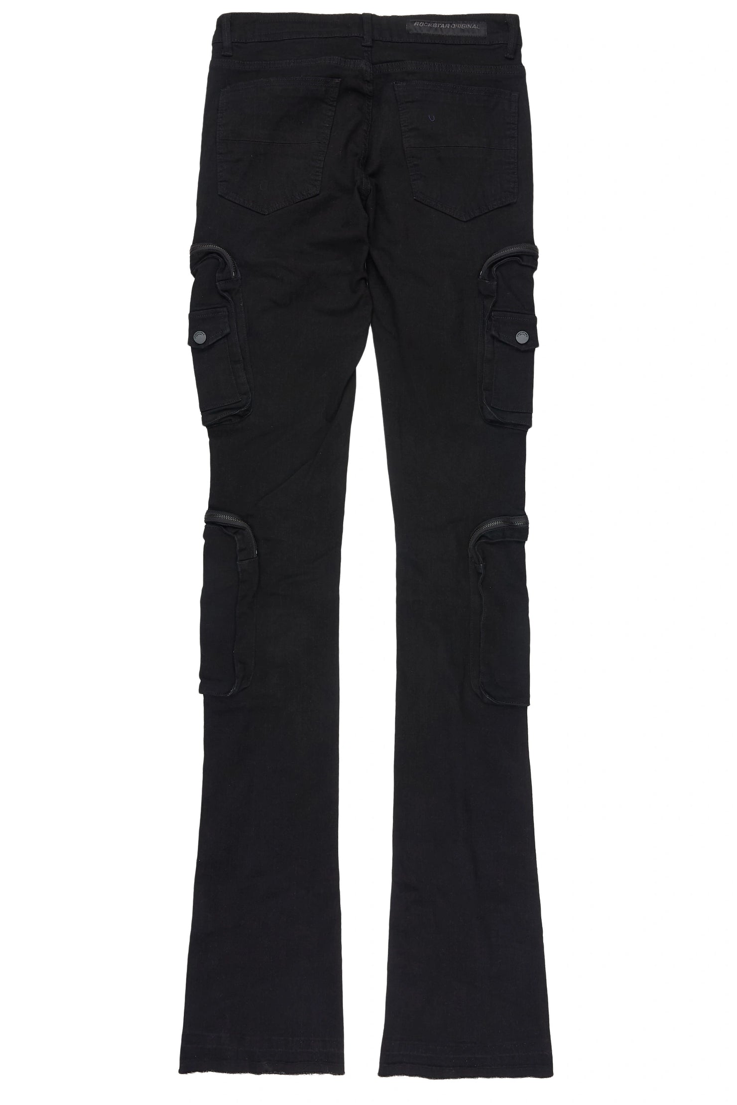 Allen Black Super Stacked Flare Jean
