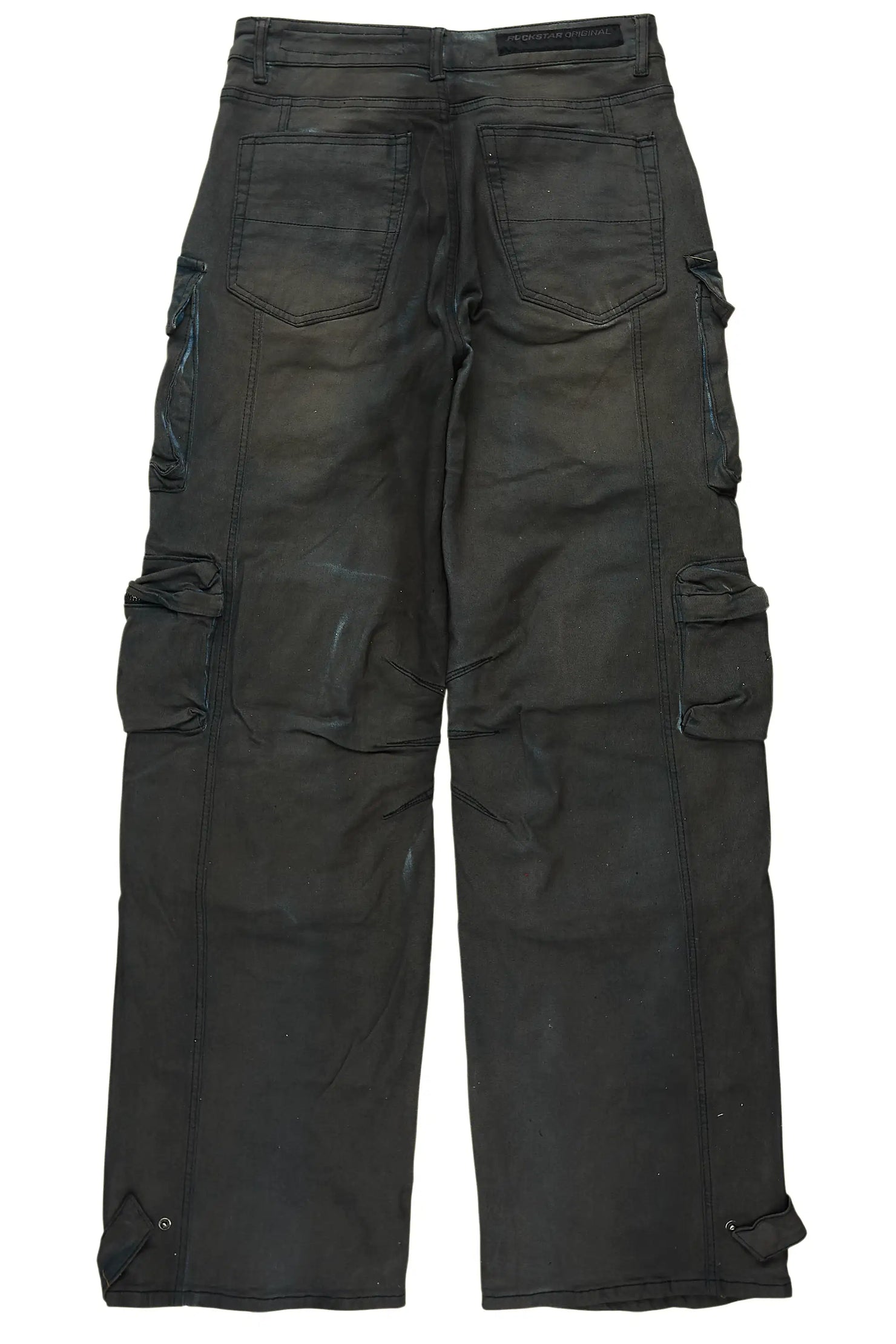 Mahesh Dark Blue Oil Wash Baggy Cargo Jean