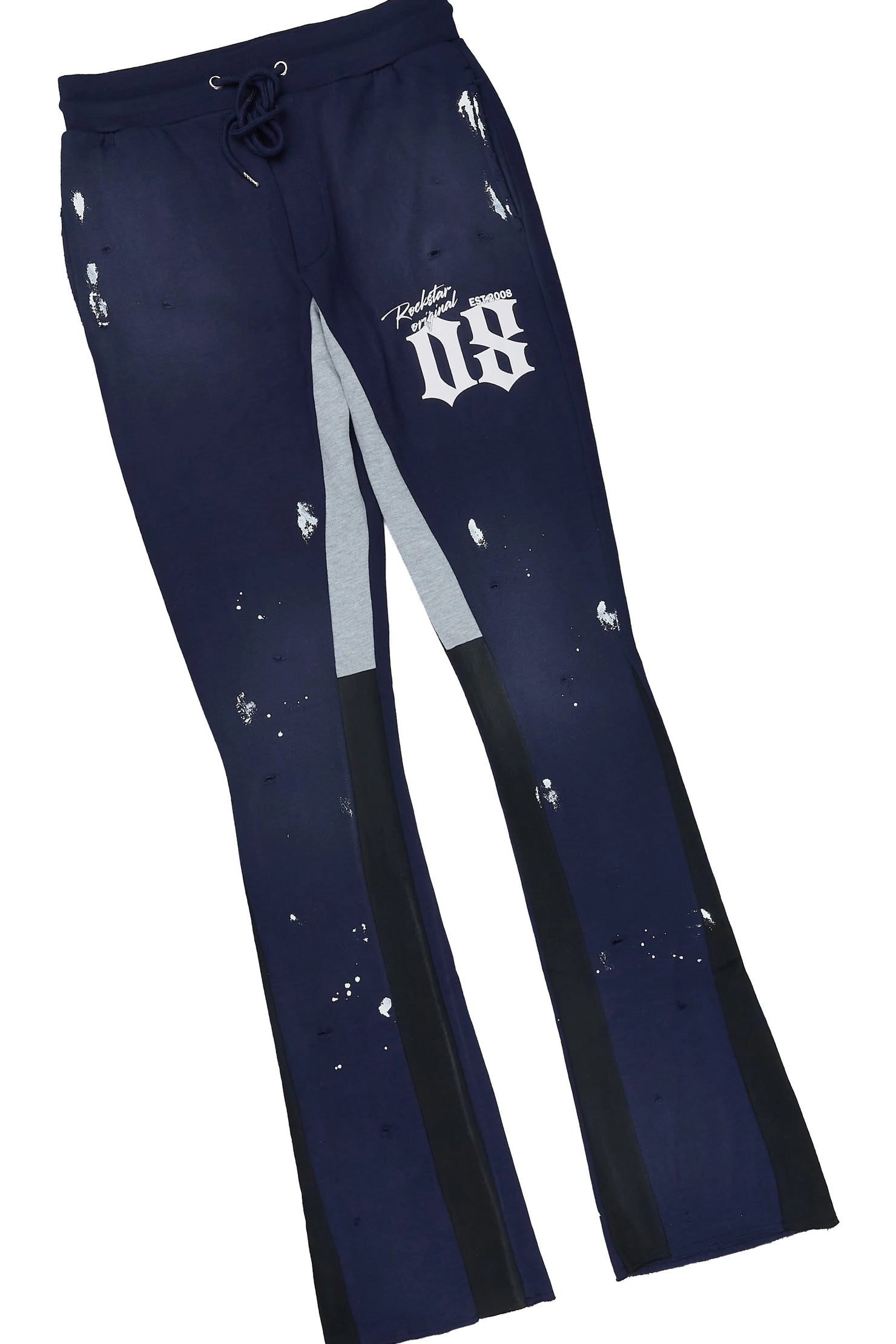 Raze Navy Hoodie/Stacked Flare Pant Track Set