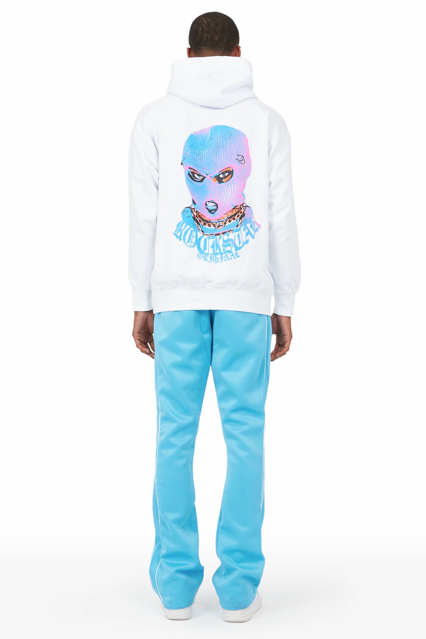 Murdra White/Blue Hoodie Track Set