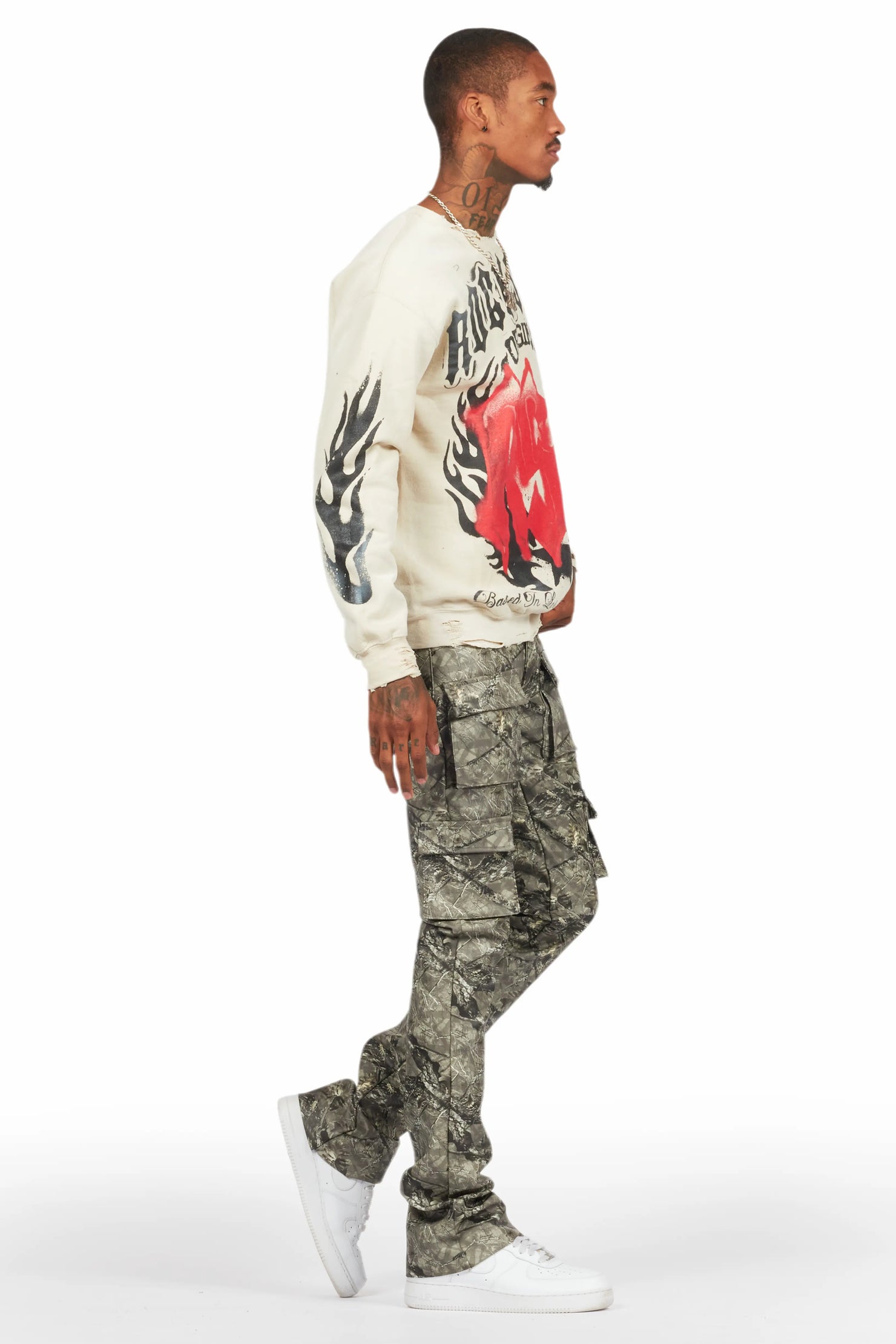 Khaza Tree Camo PU Leather Jean