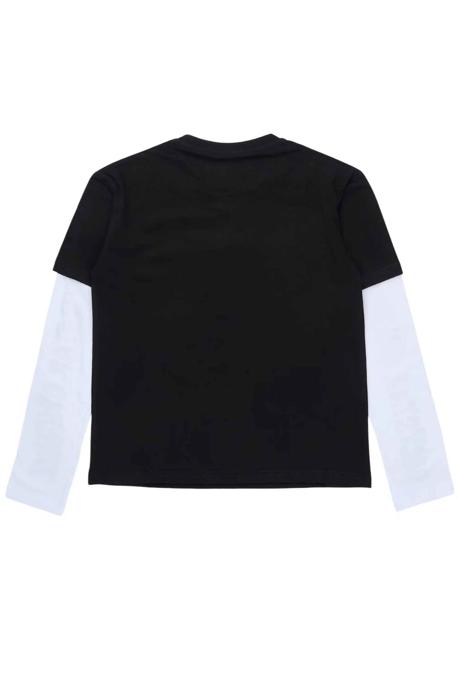 Boys Monit Black/White Double Layer Graphic T-Shirt