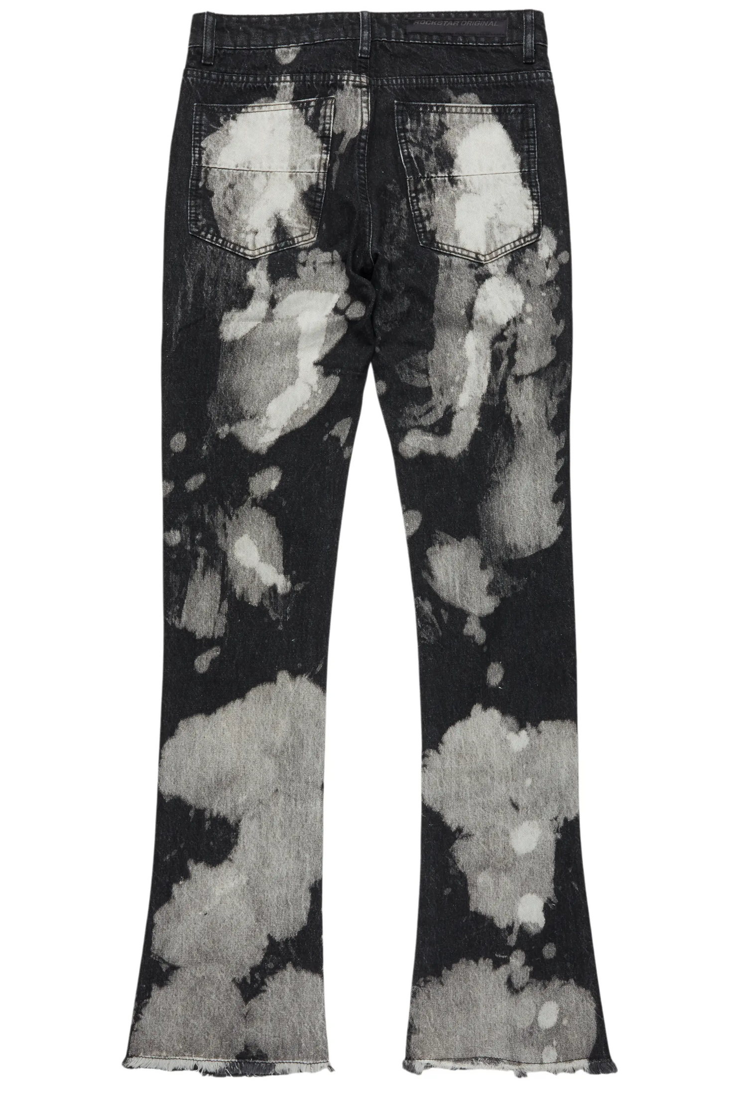 Stig Black Bleach Stacked Flare Jean