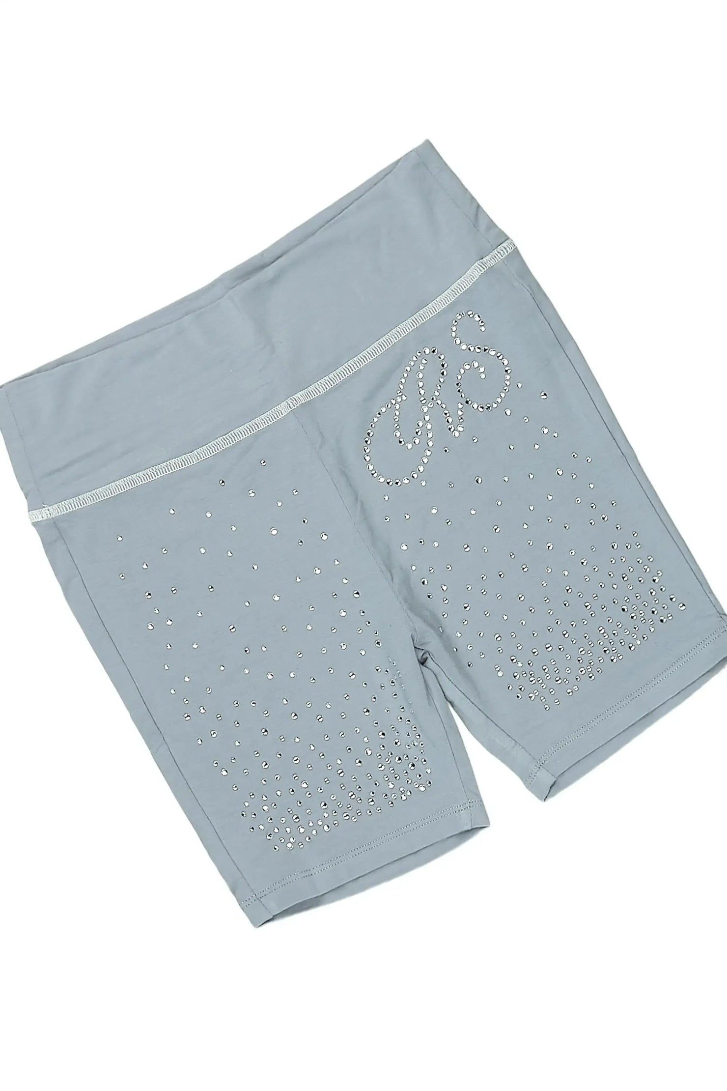 Girls Joella Grey Rhinestone Short Set