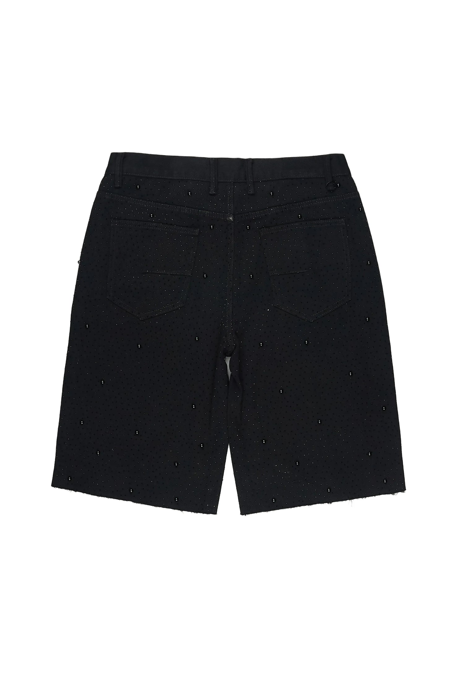 Sherrod Black Rhinestones Denim Short