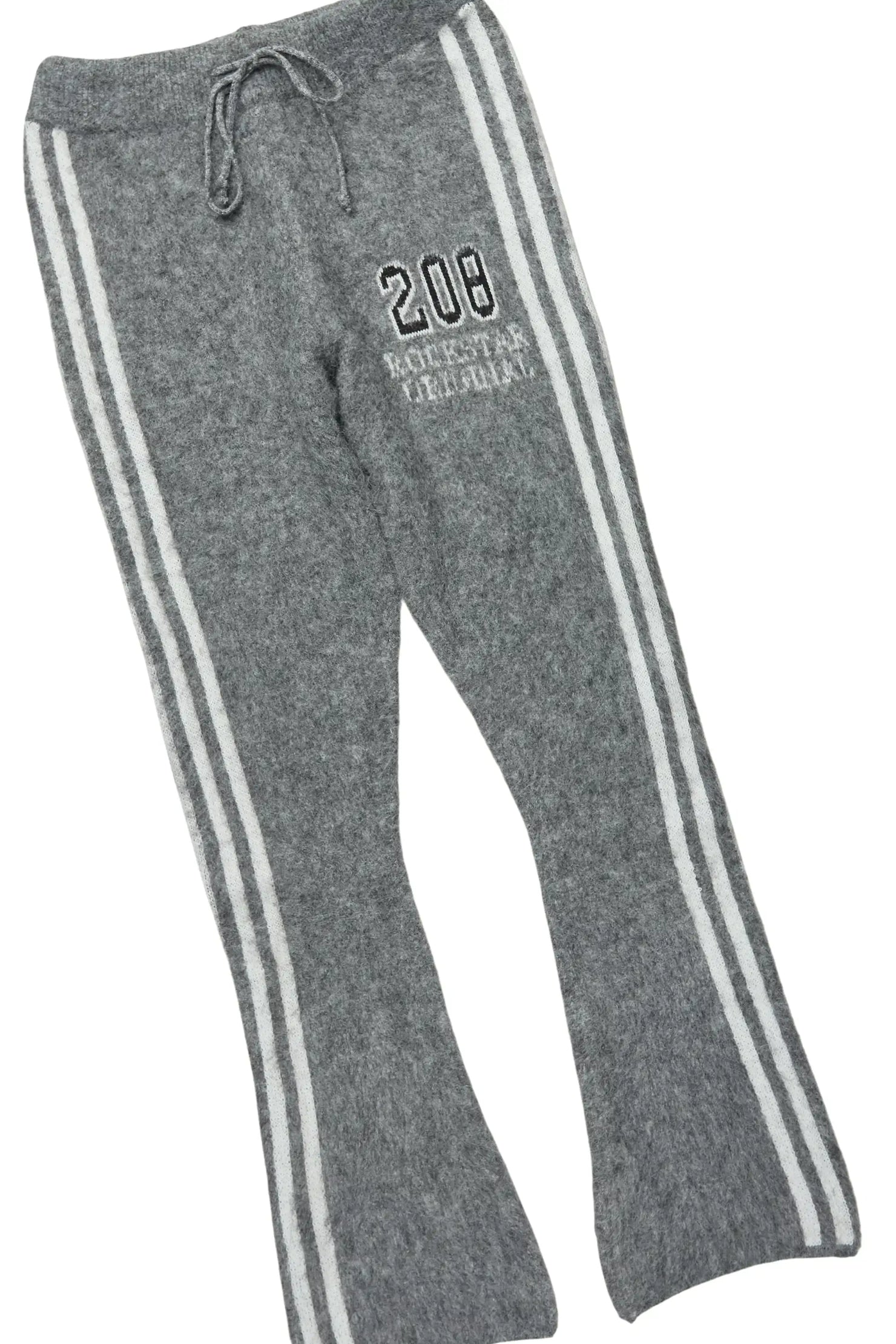 Joaqui Grey/White Hoodie Stacked Flare Track Set