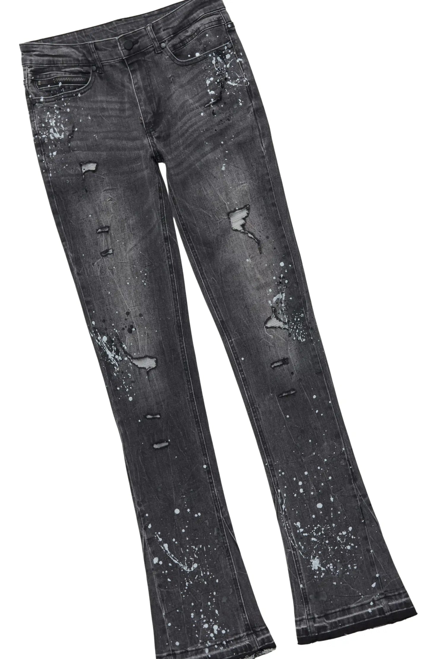 Drako Grey/Dark Grey Hoodie/Stacked Flare Jean Set