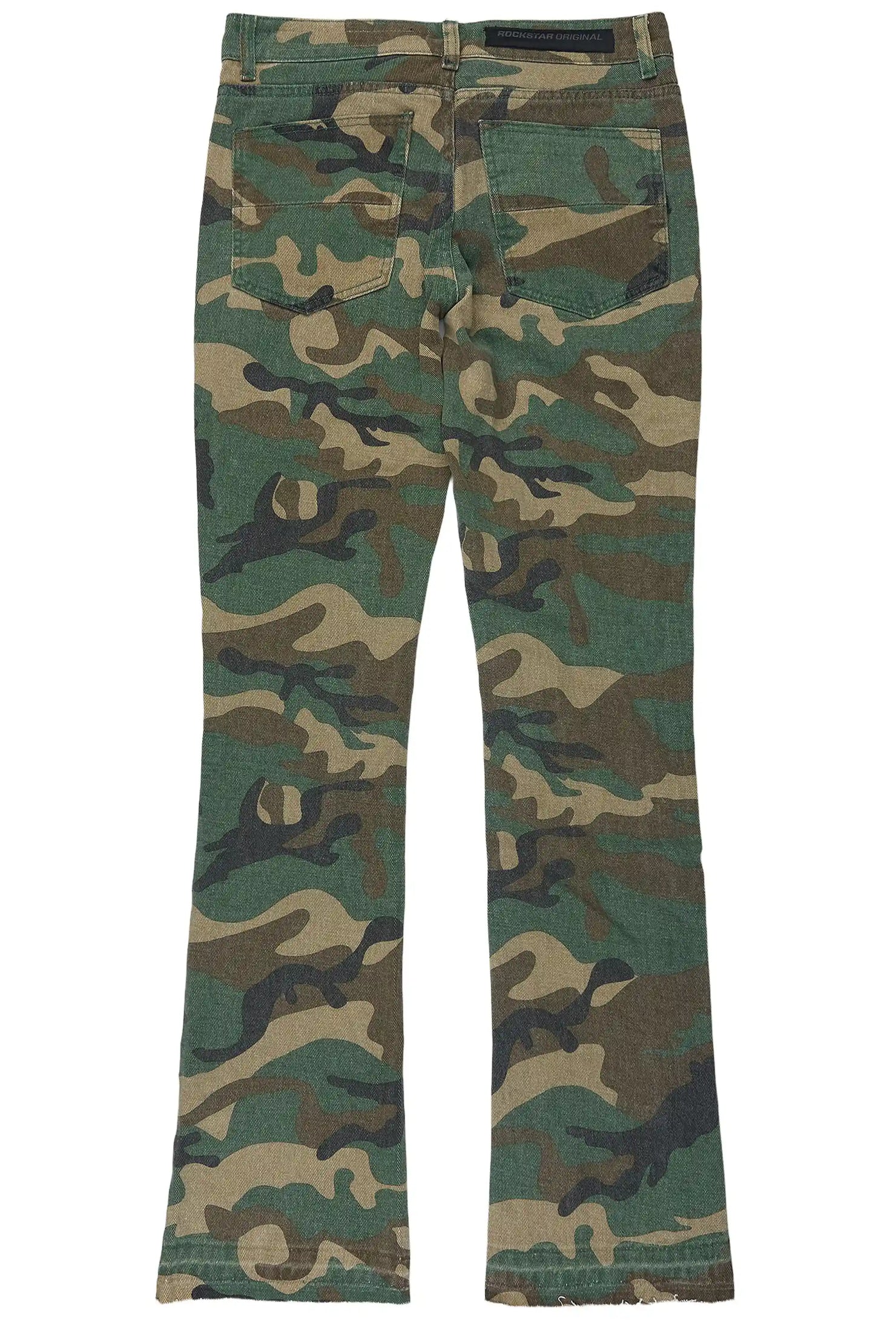 Warren Faded Camo Pearl Stacked Flare Jean